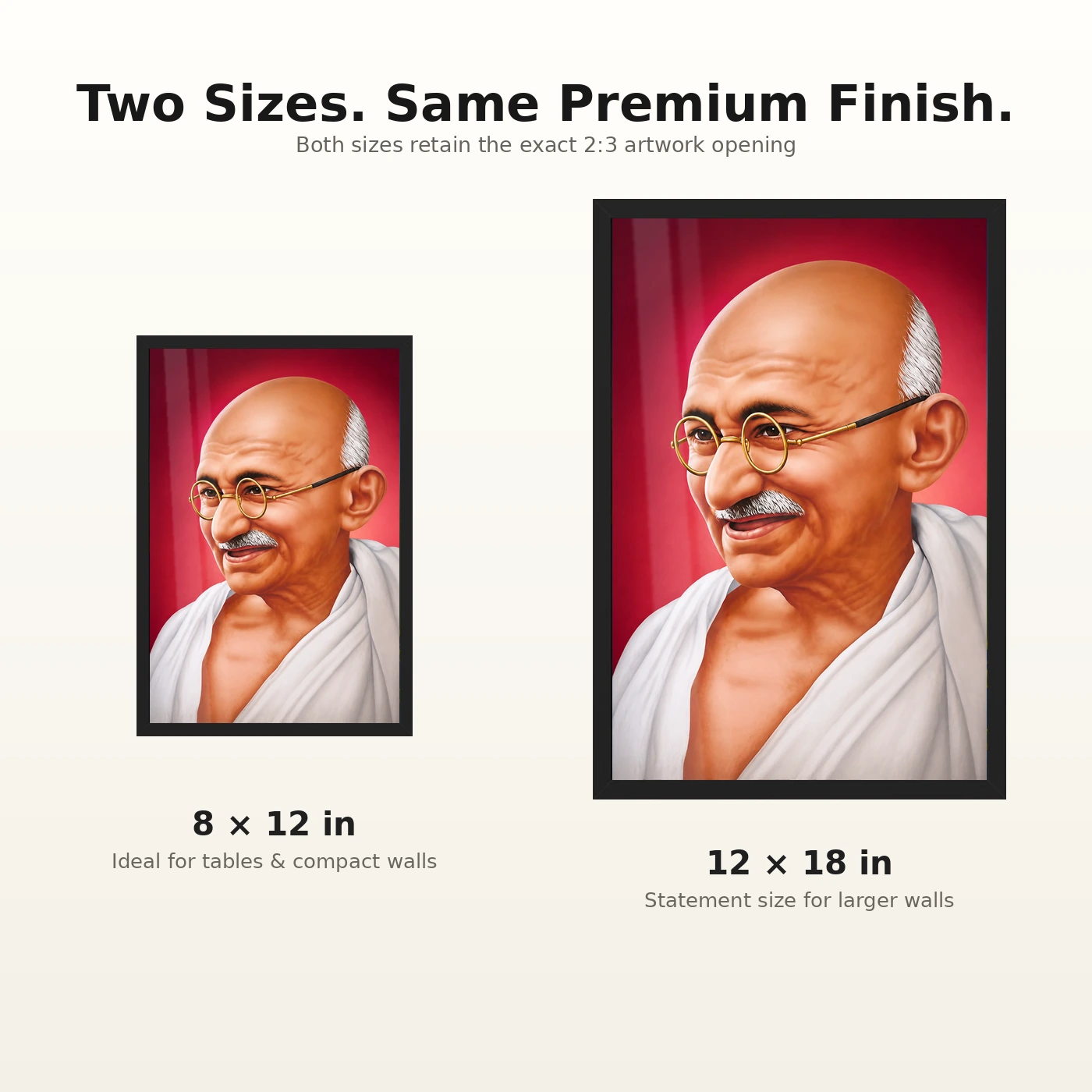 Mahatma Gandhi Crimson Background Portrait Photo Frame, view 8