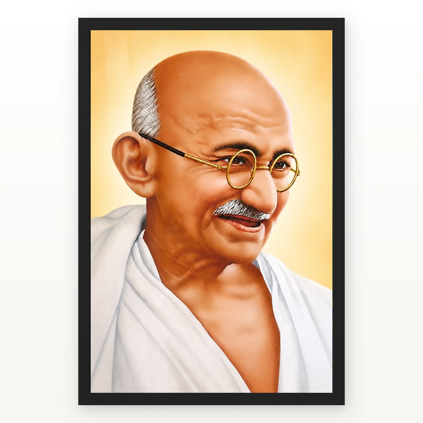 Mahatma Gandhi Golden Background Portrait Photo Frame