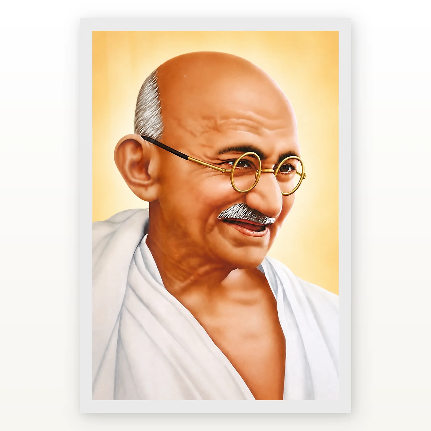 Mahatma Gandhi Golden Background Portrait Photo Frame, view 2