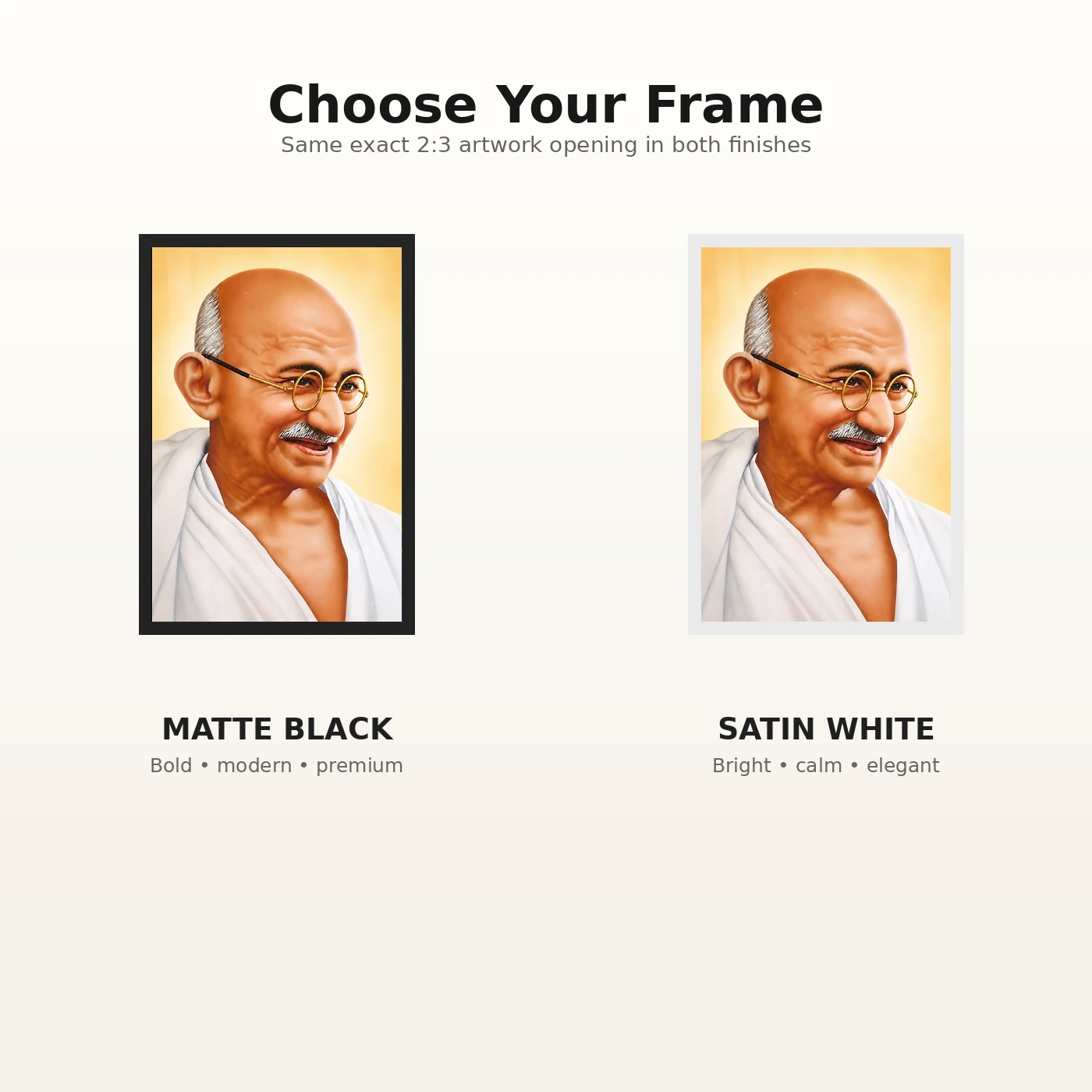 Mahatma Gandhi Golden Background Portrait Photo Frame, view 7