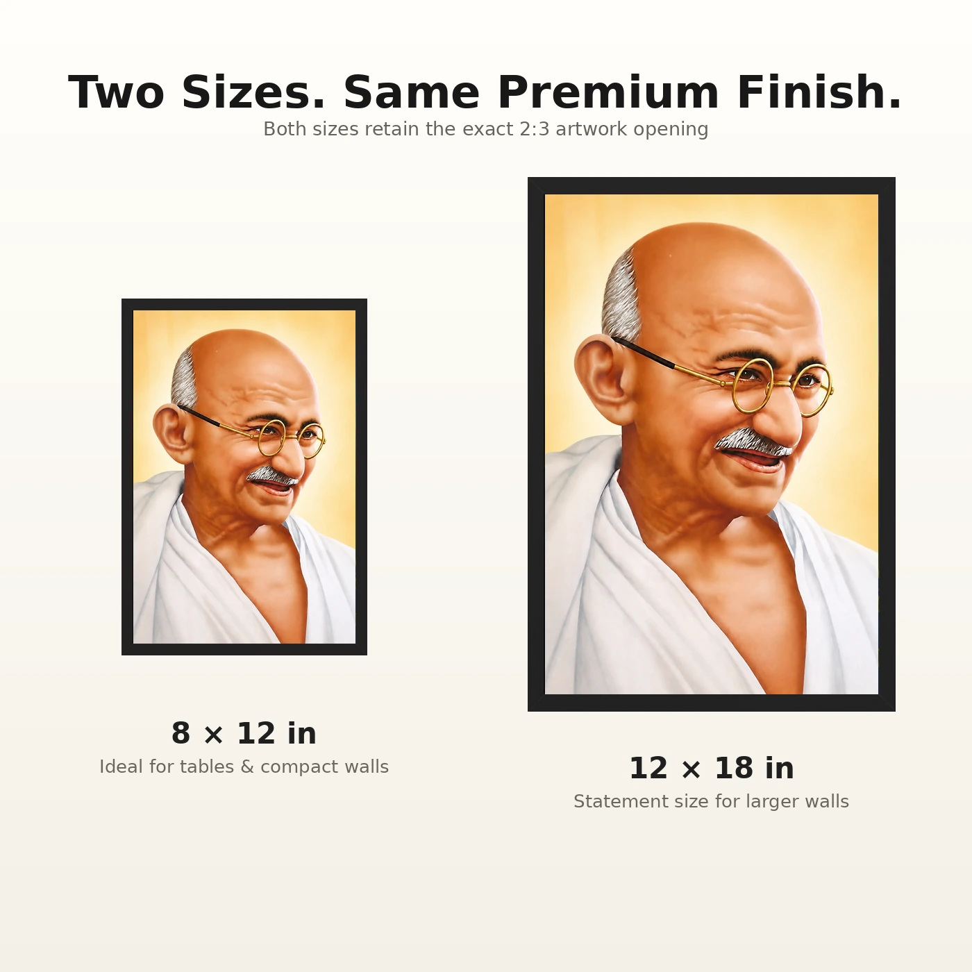 Mahatma Gandhi Golden Background Portrait Photo Frame, view 8
