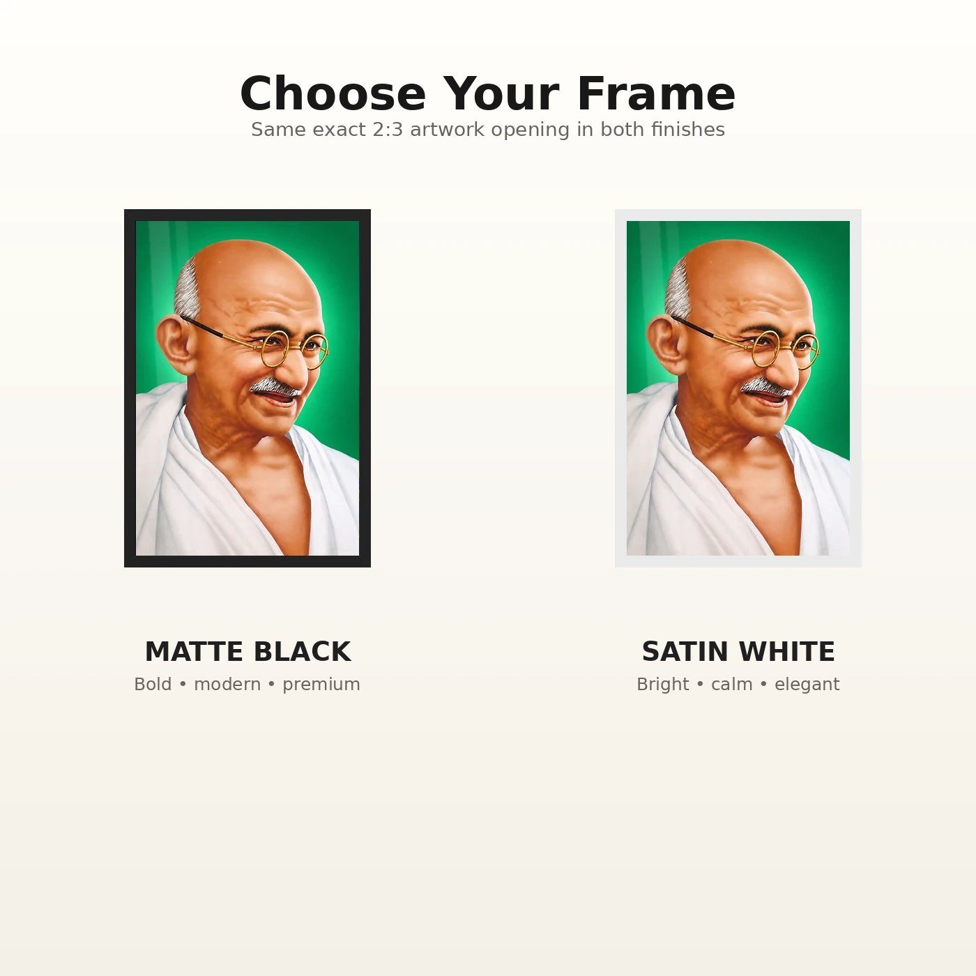 Mahatma Gandhi Green Background Portrait Photo Frame, view 7