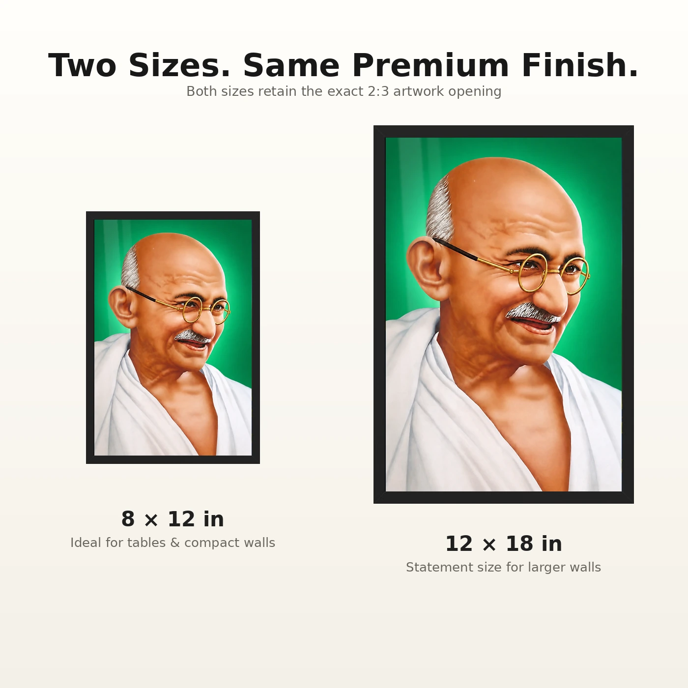 Mahatma Gandhi Green Background Portrait Photo Frame, view 8