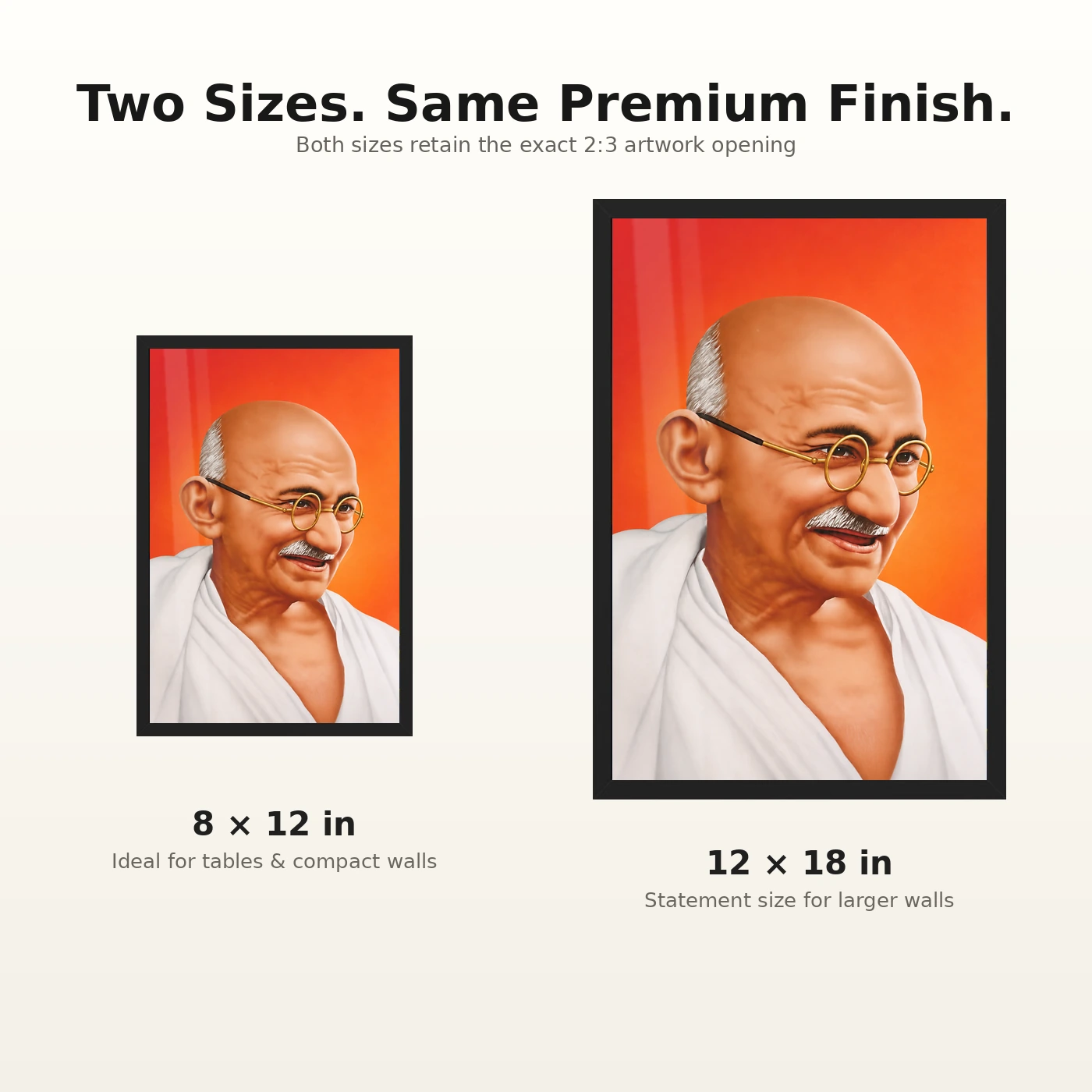 Mahatma Gandhi Orange Background Portrait Photo Frame, view 8