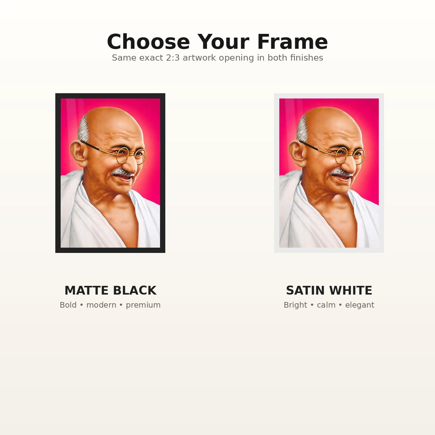 Mahatma Gandhi Pink Background Portrait Photo Frame, view 7