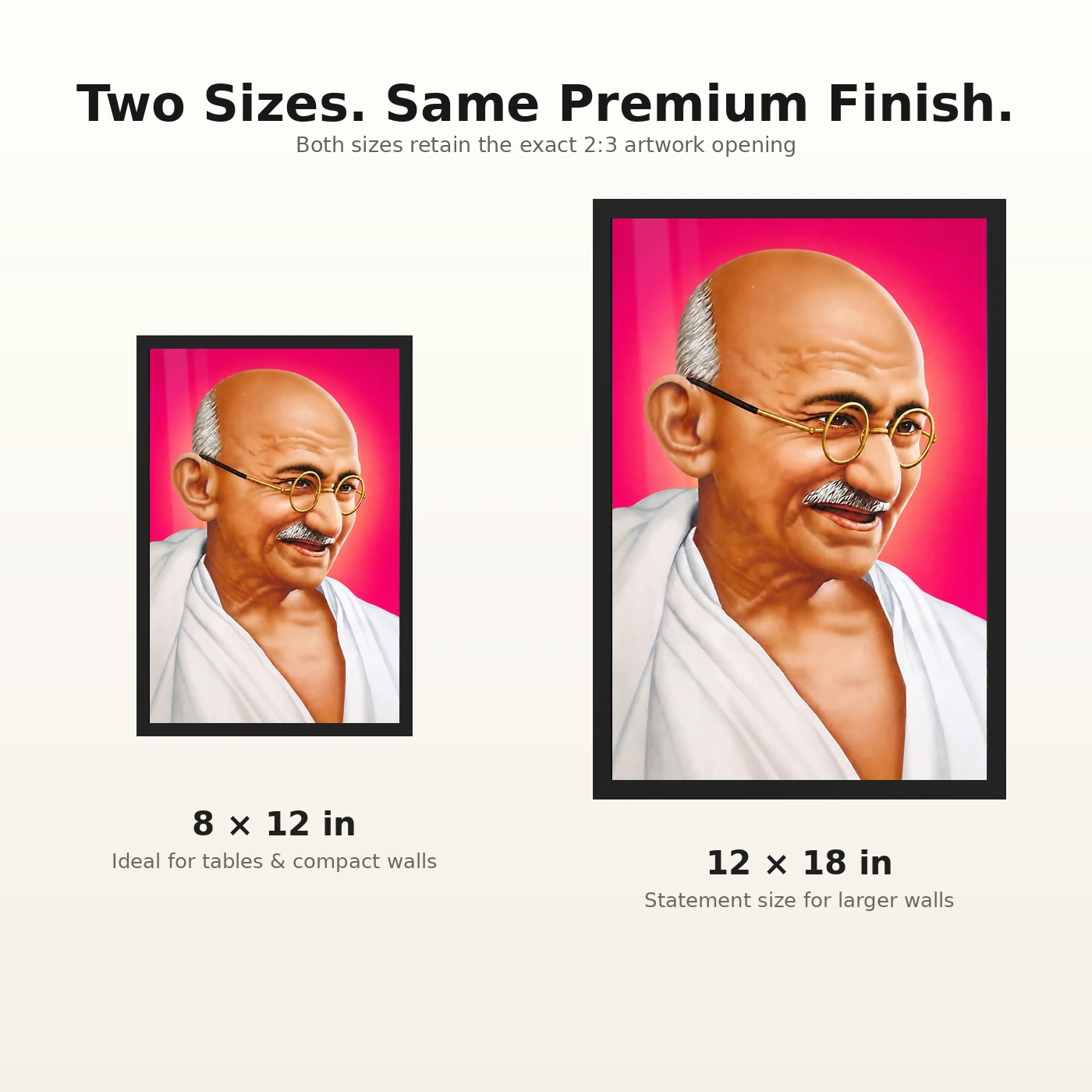 Mahatma Gandhi Pink Background Portrait Photo Frame, view 8