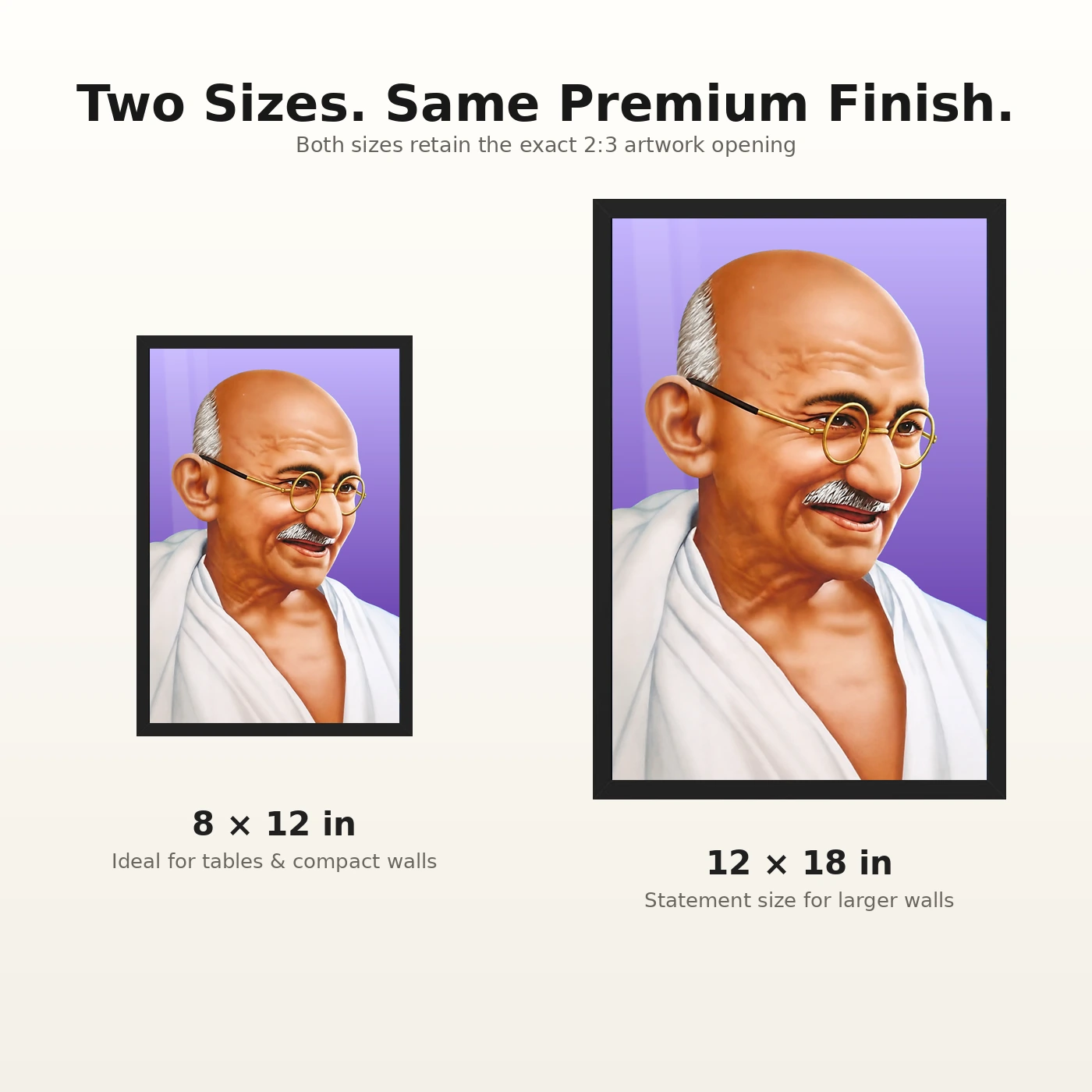 Mahatma Gandhi Purple Background Portrait Photo Frame, view 8