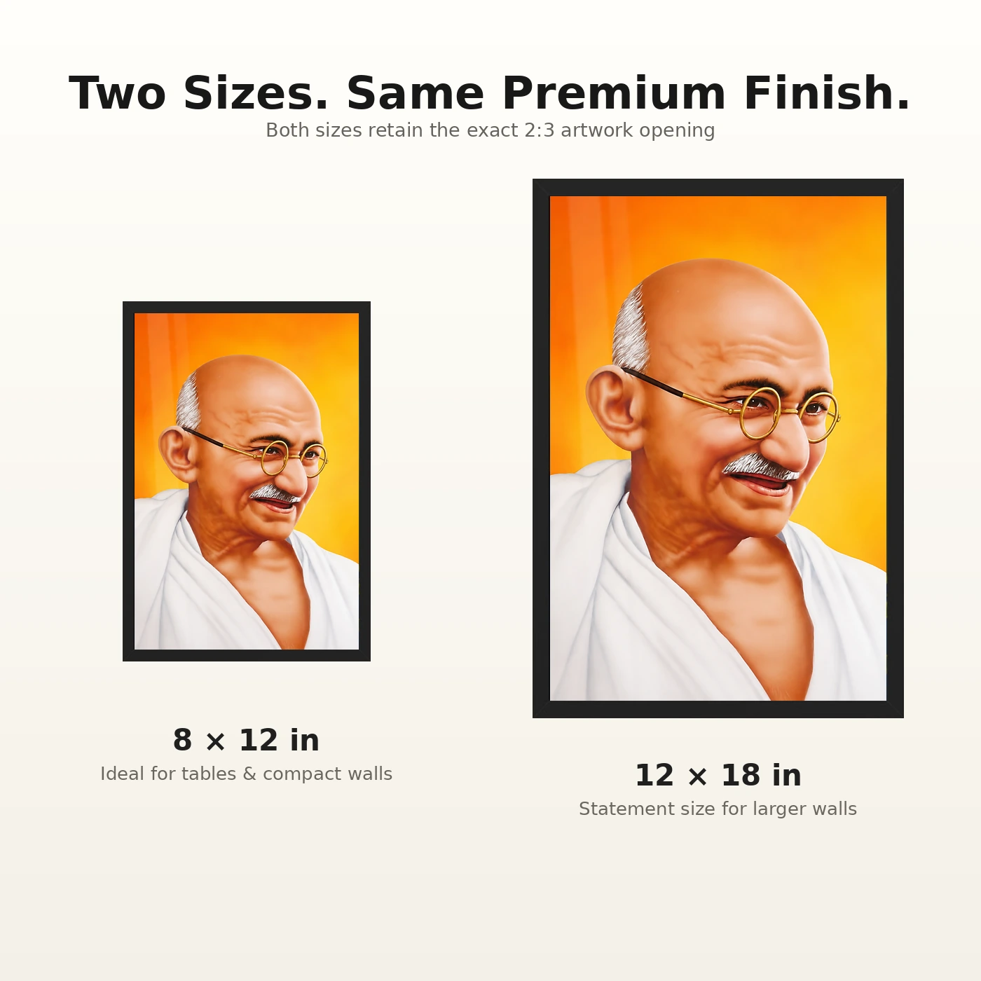 Mahatma Gandhi Saffron Background Portrait Photo Frame, view 8
