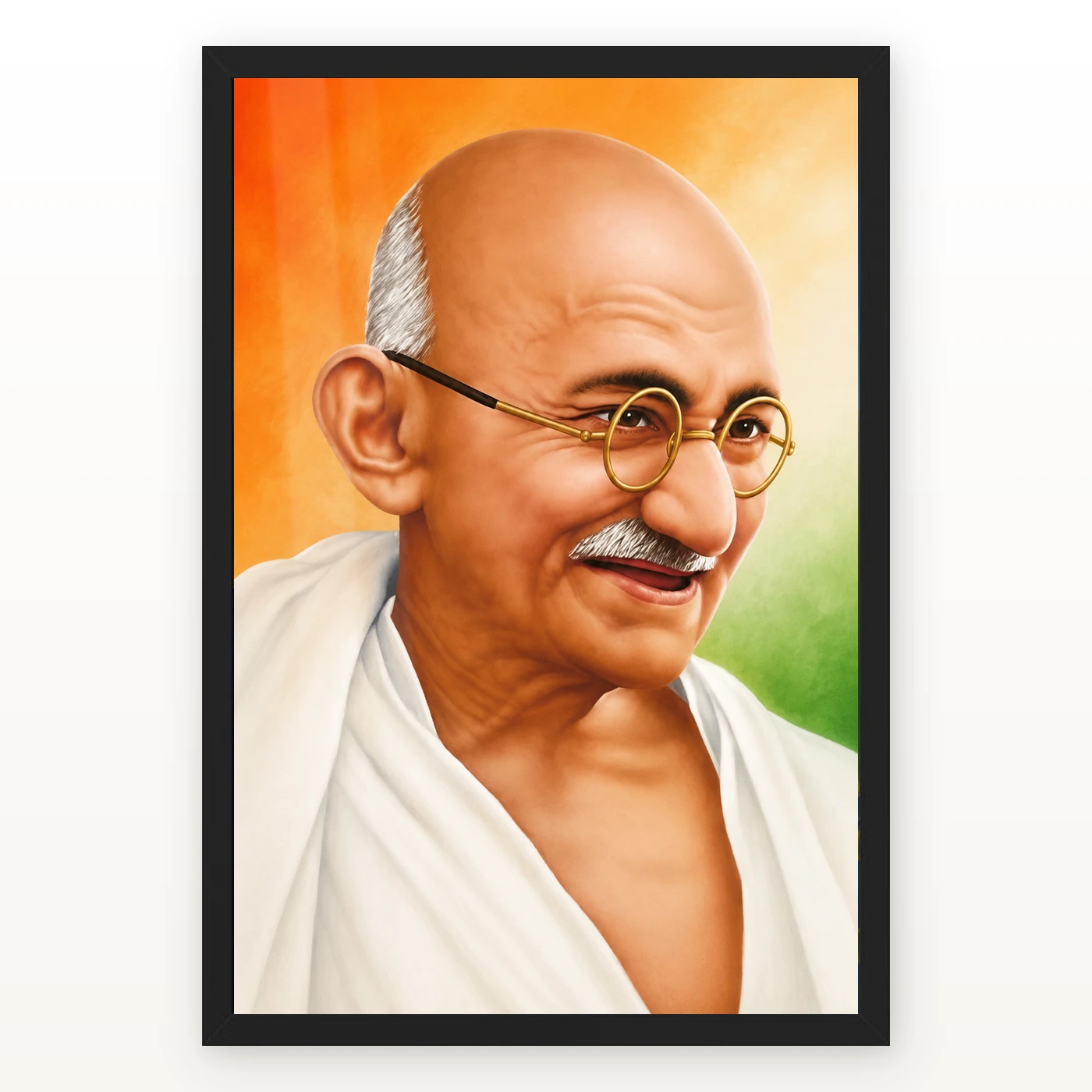 Mahatma Gandhi Tricolor Background Portrait Photo Frame