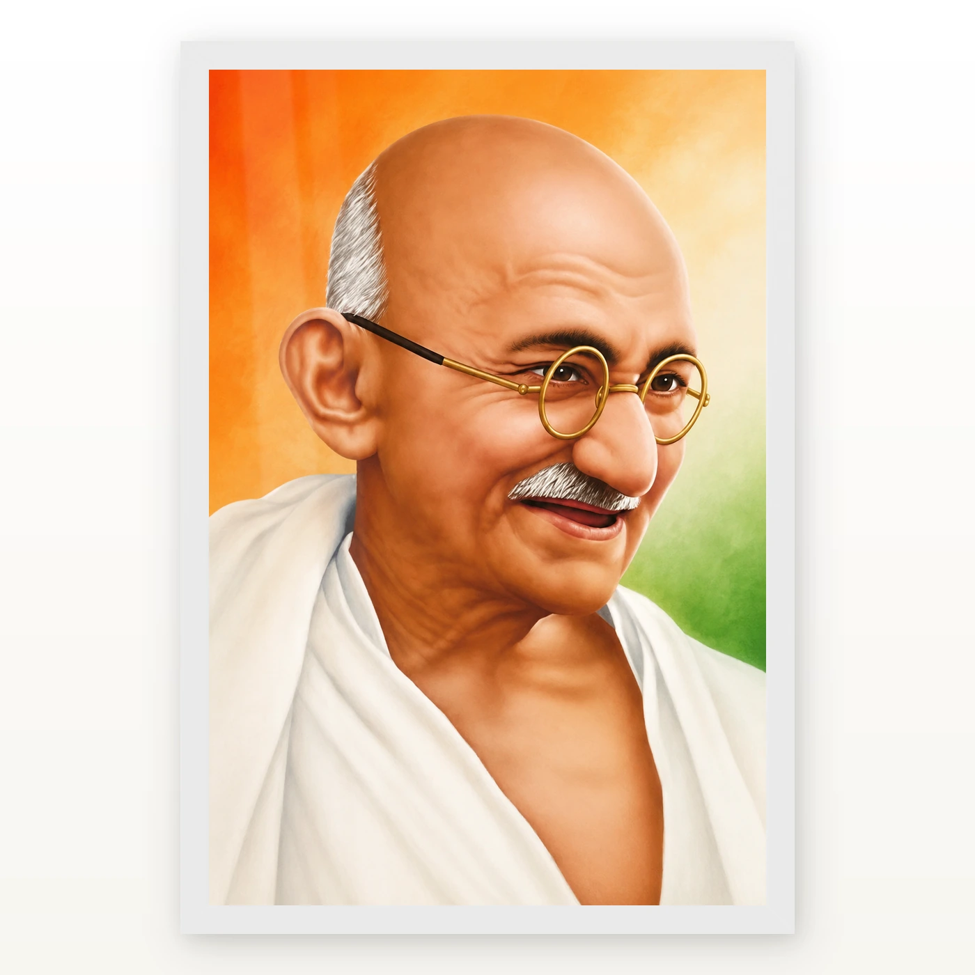 Mahatma Gandhi Tricolor Background Portrait Photo Frame, view 2