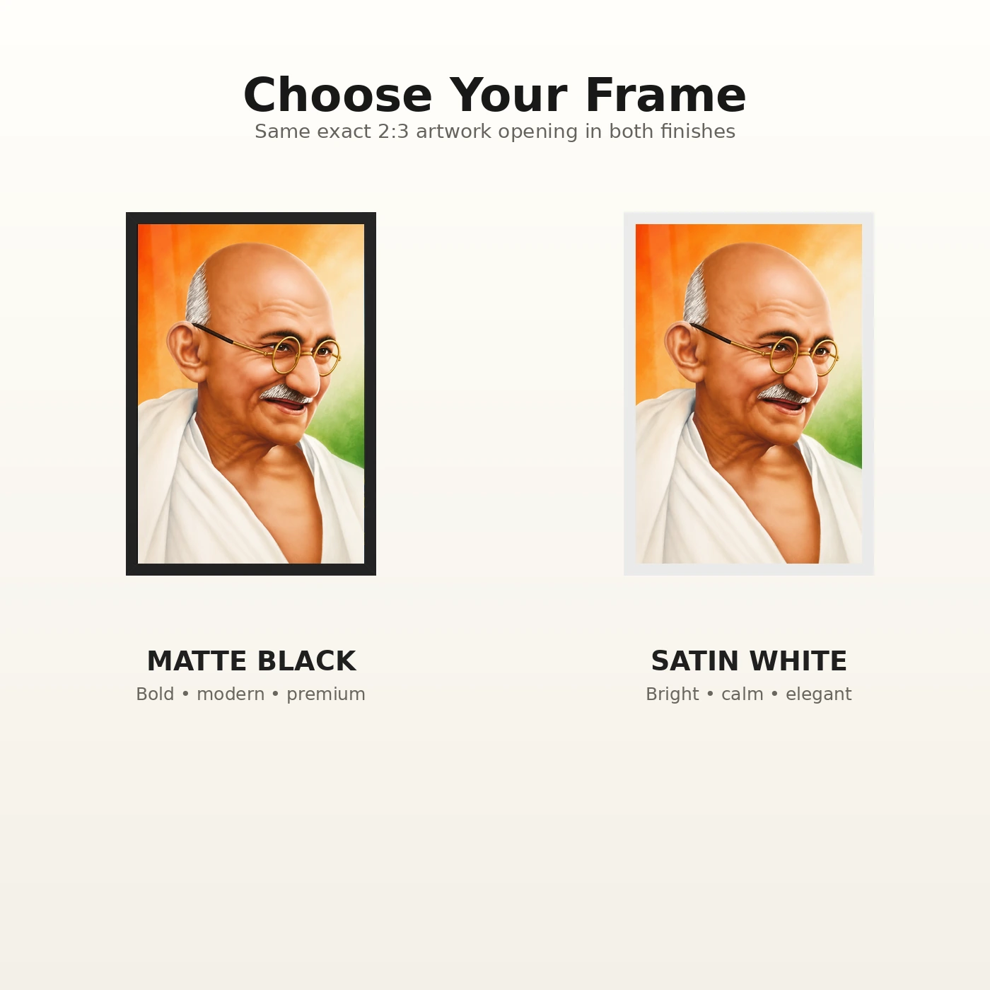 Mahatma Gandhi Tricolor Background Portrait Photo Frame, view 7