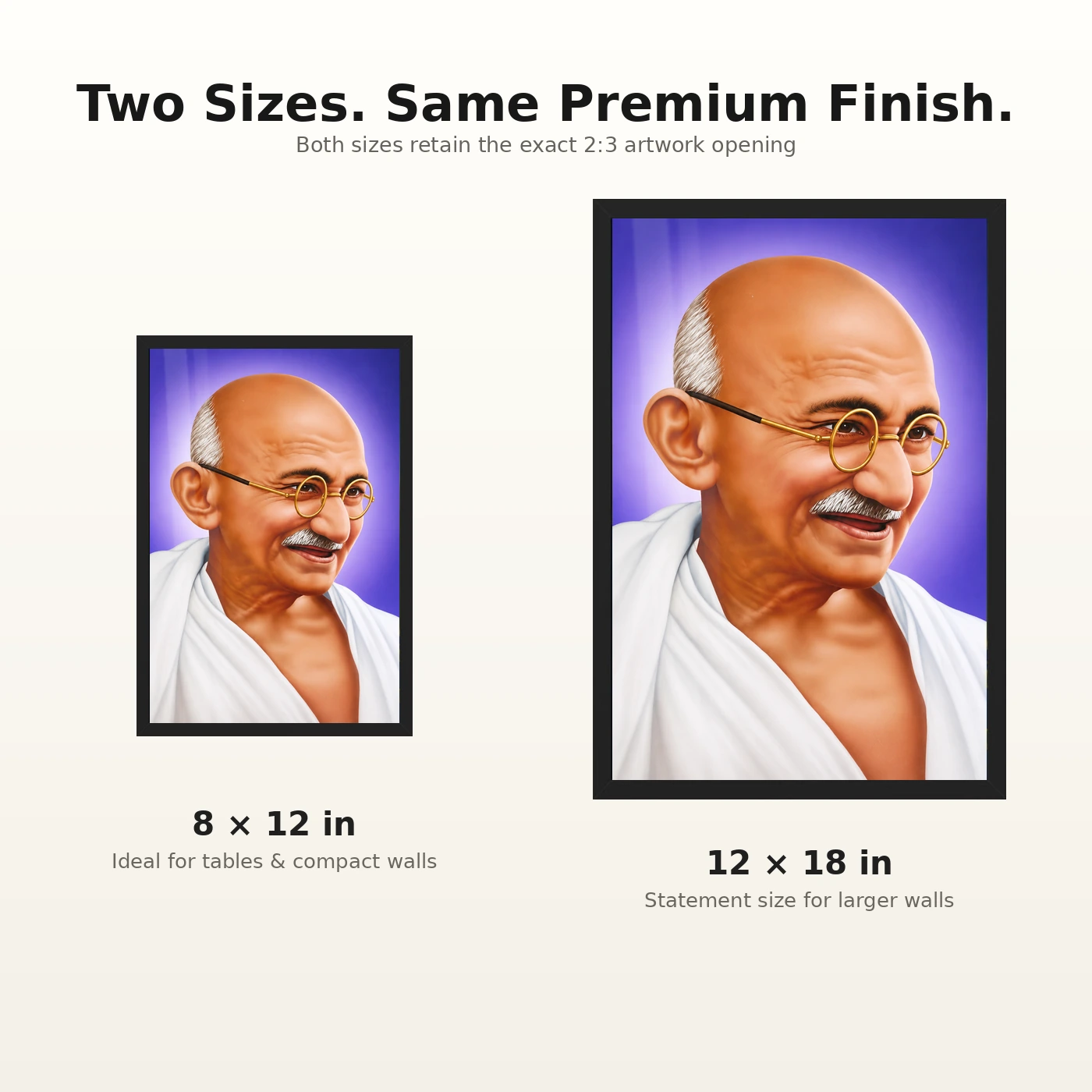 Mahatma Gandhi Violet Background Portrait Photo Frame, view 8