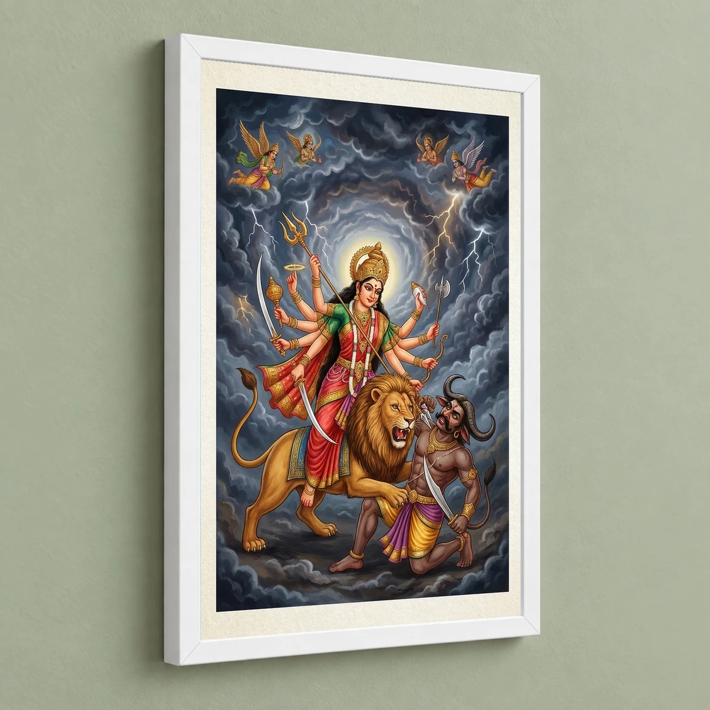 Mahishasuramardini Durga Demon Battle Dramatic Epic Art Photo Frame, view 5