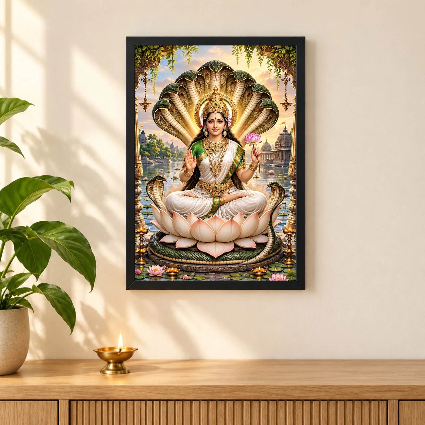 Manasa Devi Serpent Lotus Photo Frame, view 3