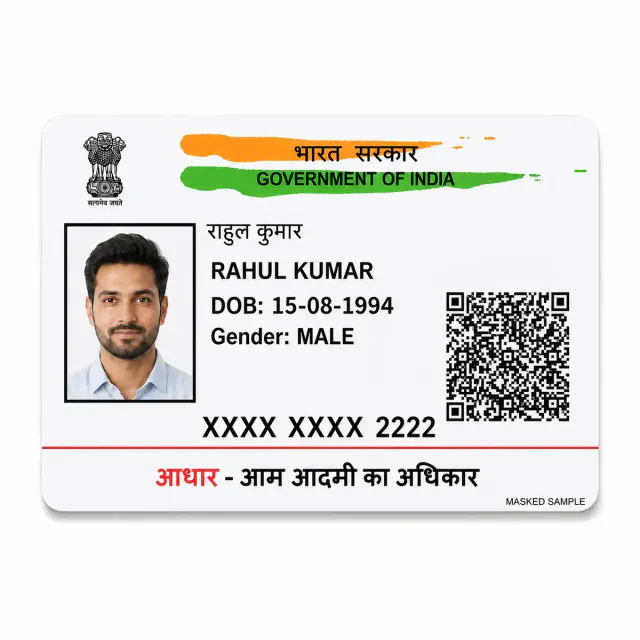 Masked Aadhaar PVC Card Print