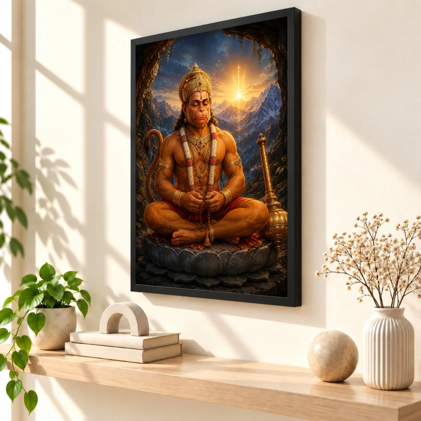 Meditating Hanuman — Himalayan Serenity Frame, view 2