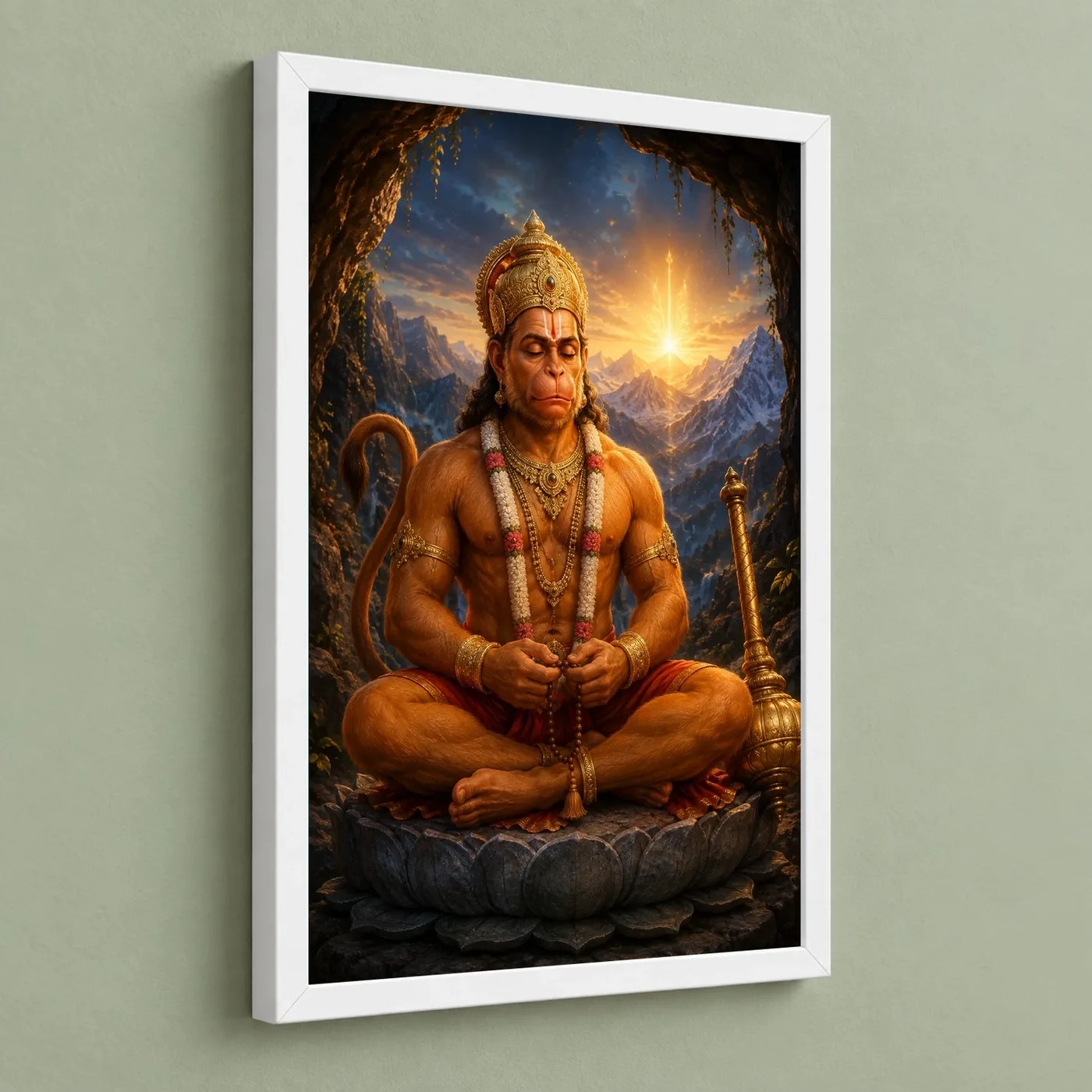Meditating Hanuman — Himalayan Serenity Frame, view 5