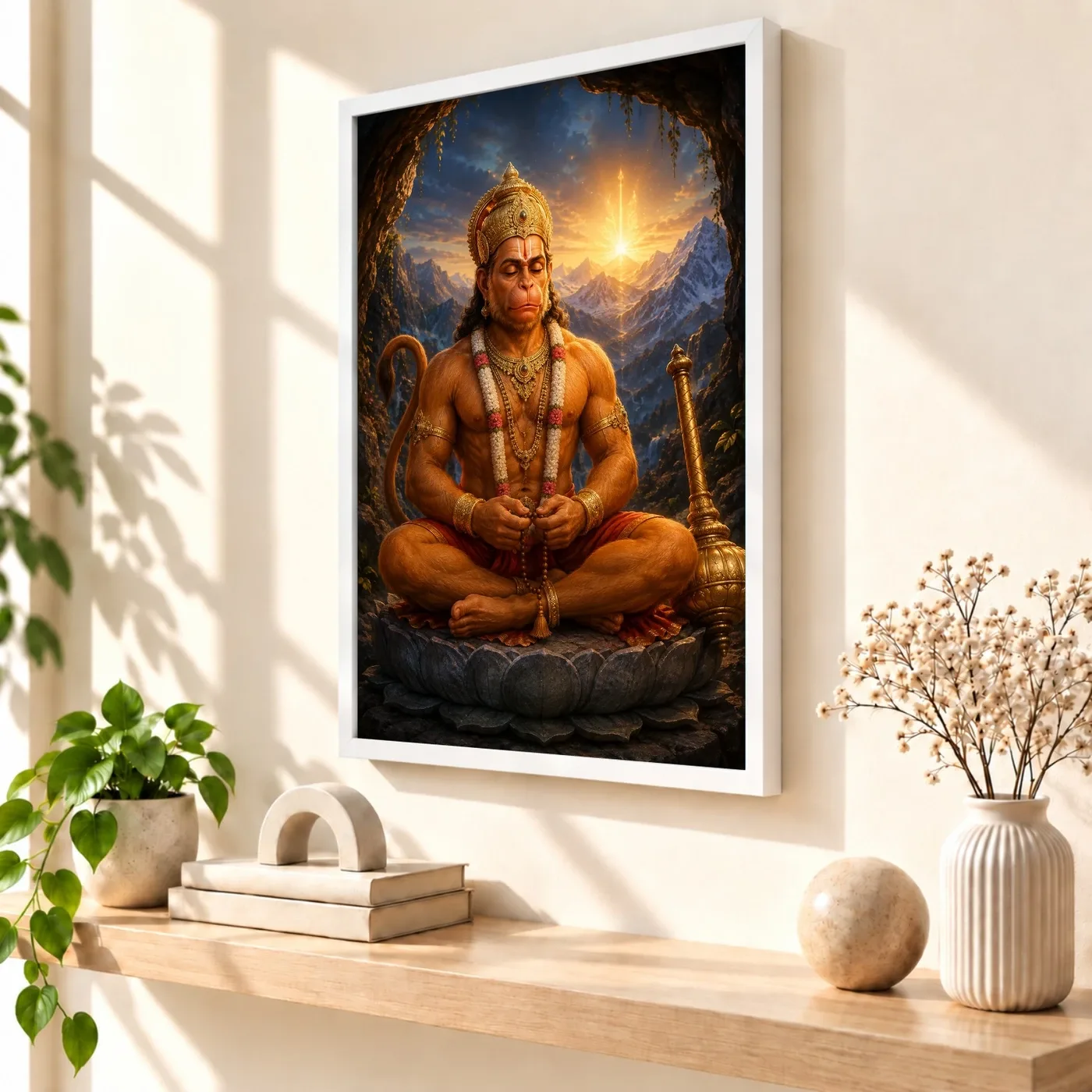 Meditating Hanuman — Himalayan Serenity Frame, view 7