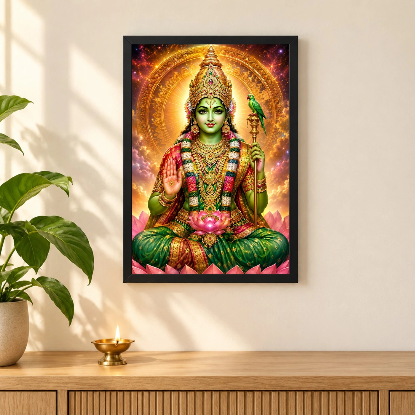 Meenakshi Amman Cosmic Celestial Aura Photo Frame, view 3