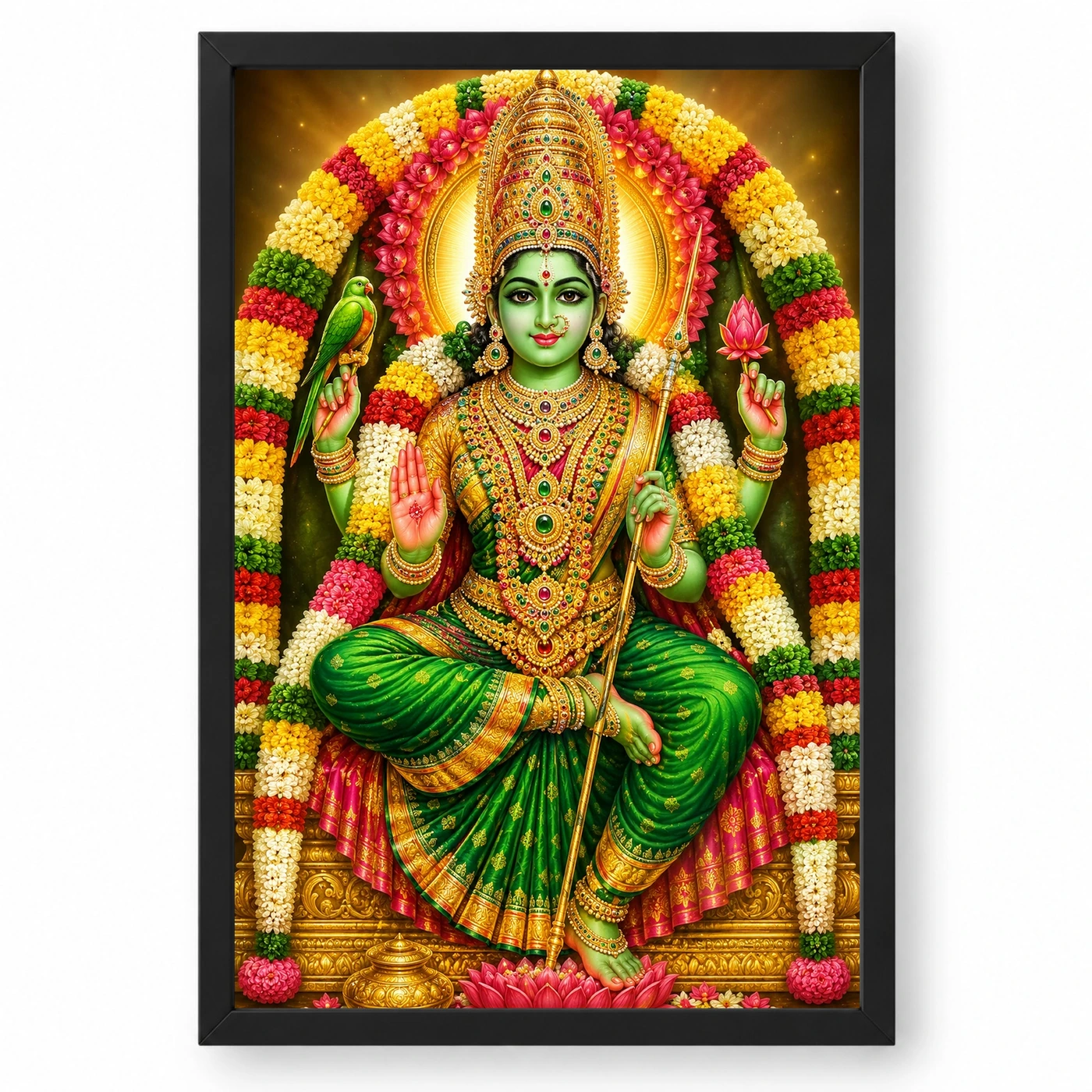 Meenakshi Amman Grand Festival Flower Decoration Photo Frame