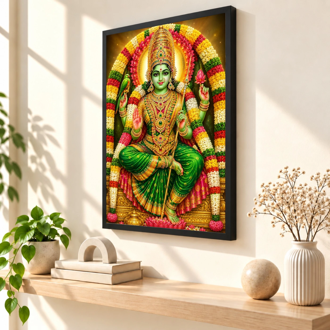 Meenakshi Amman Grand Festival Flower Decoration Photo Frame, view 2