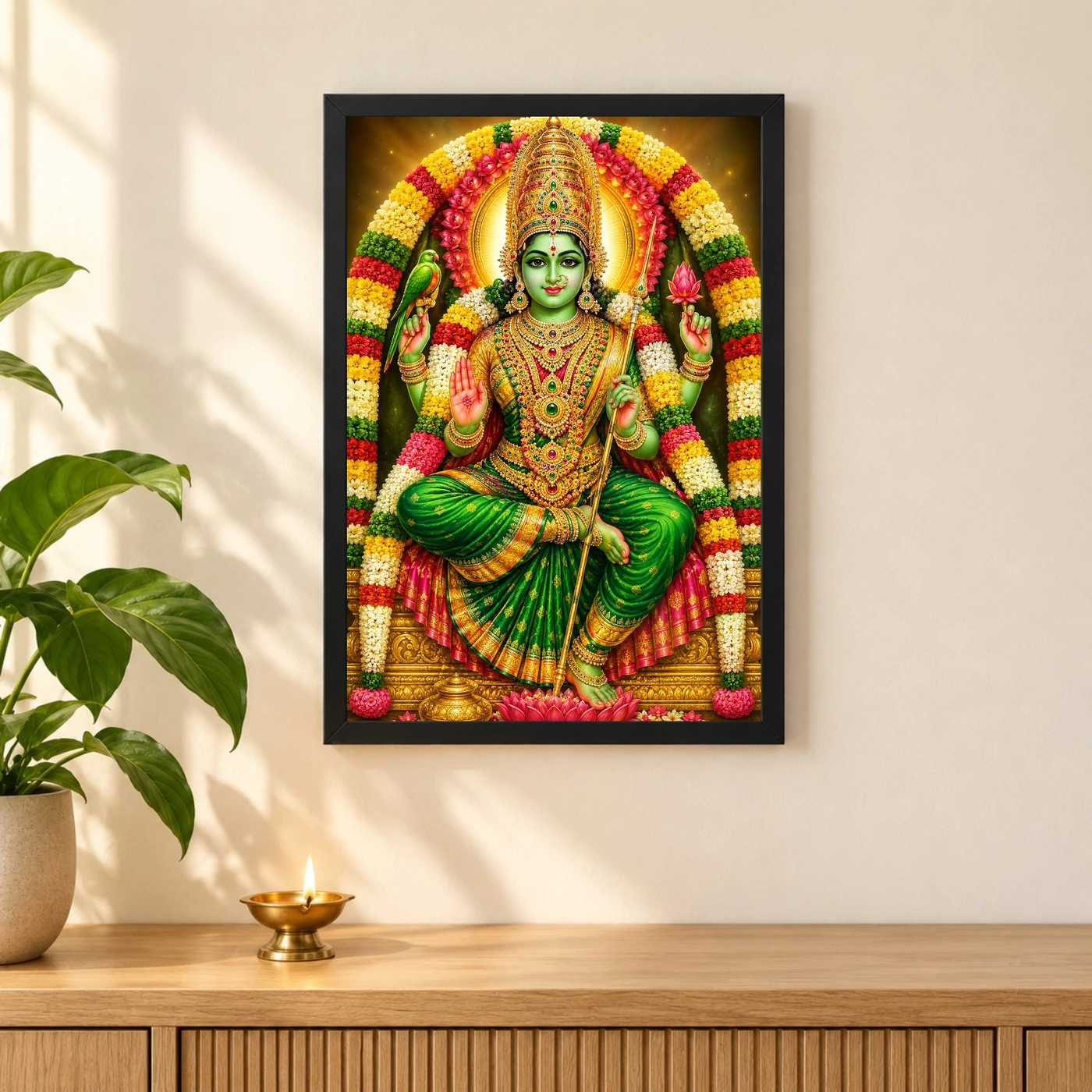 Meenakshi Amman Grand Festival Flower Decoration Photo Frame, view 3
