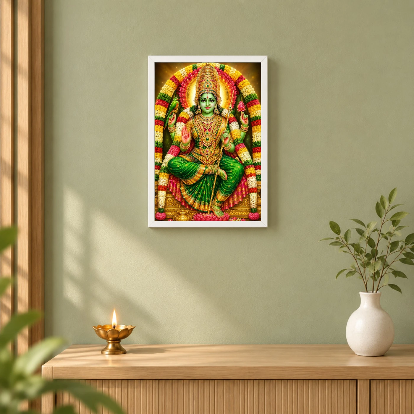 Meenakshi Amman Grand Festival Flower Decoration Photo Frame, view 6