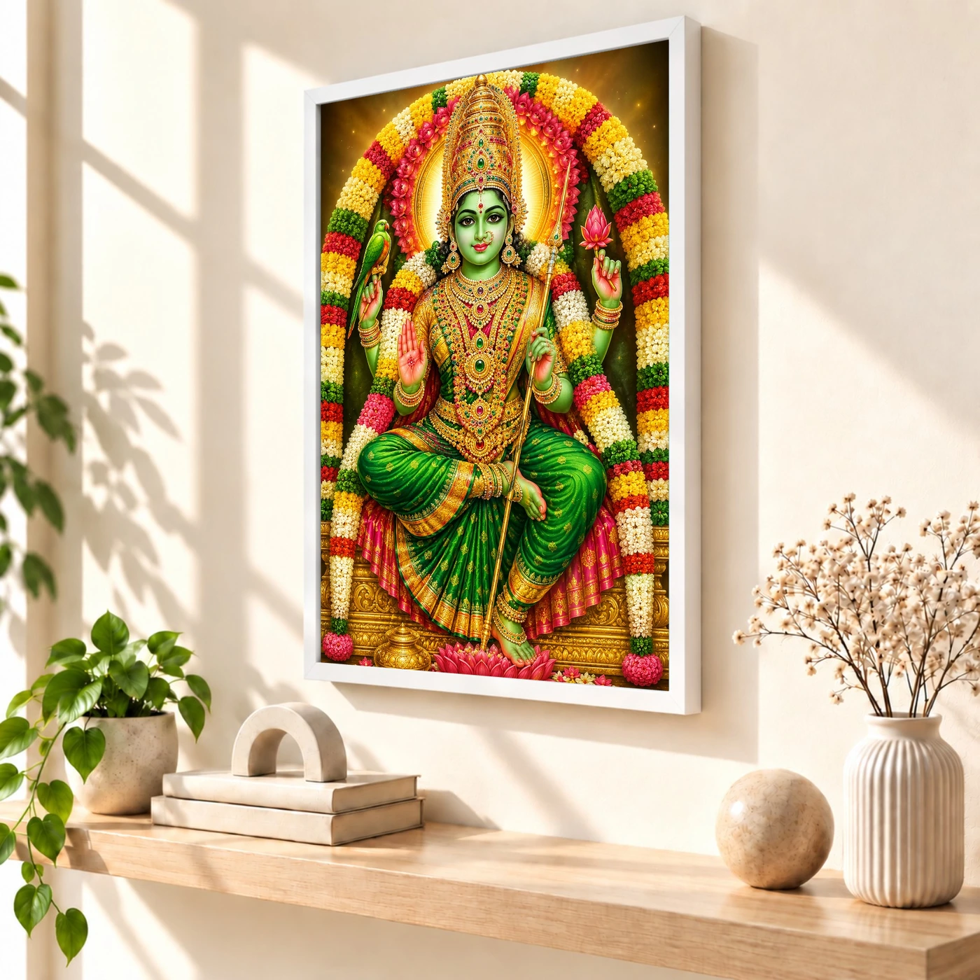 Meenakshi Amman Grand Festival Flower Decoration Photo Frame, view 7