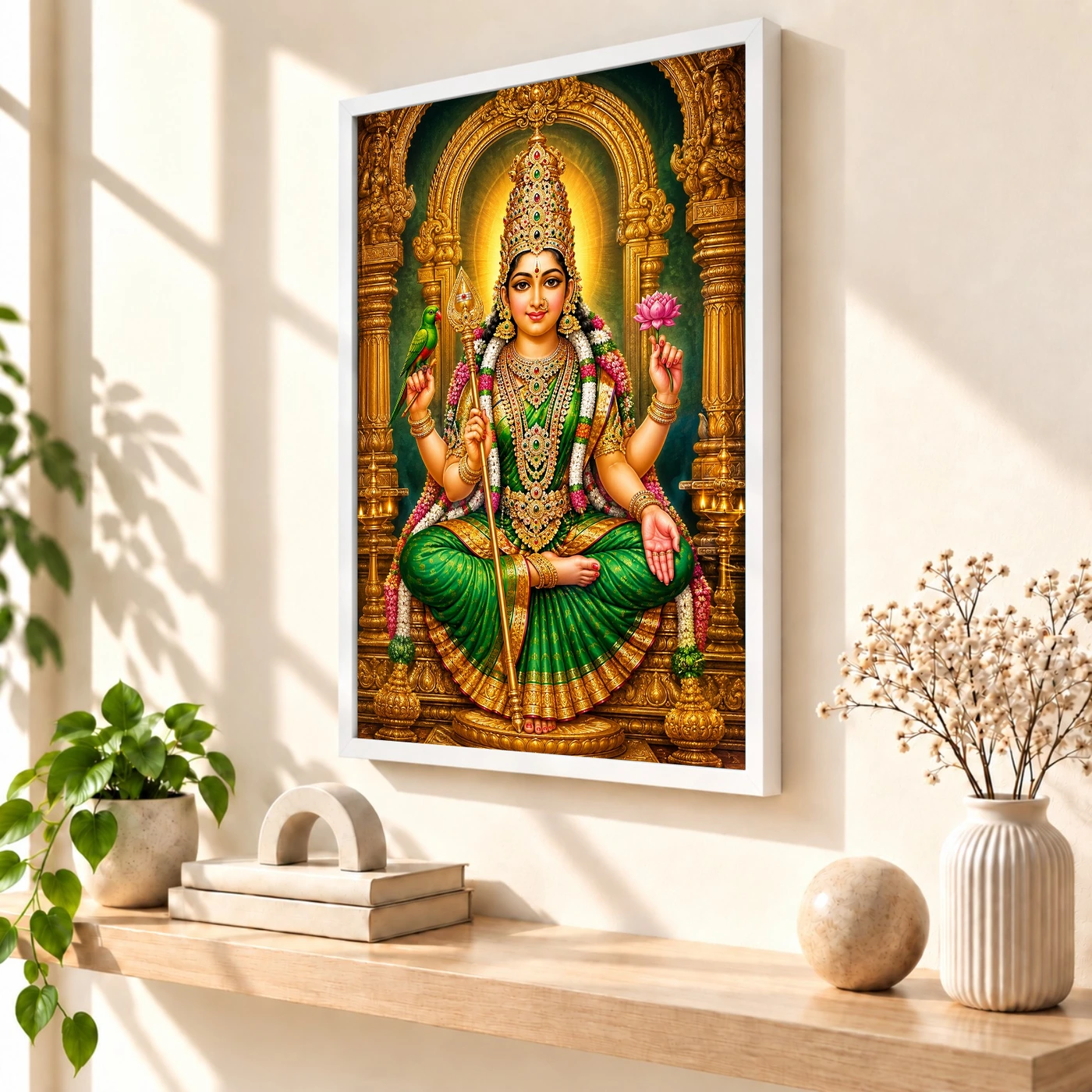 Meenakshi Amman Heritage Temple Architecture Backdrop Photo Frame, view 7