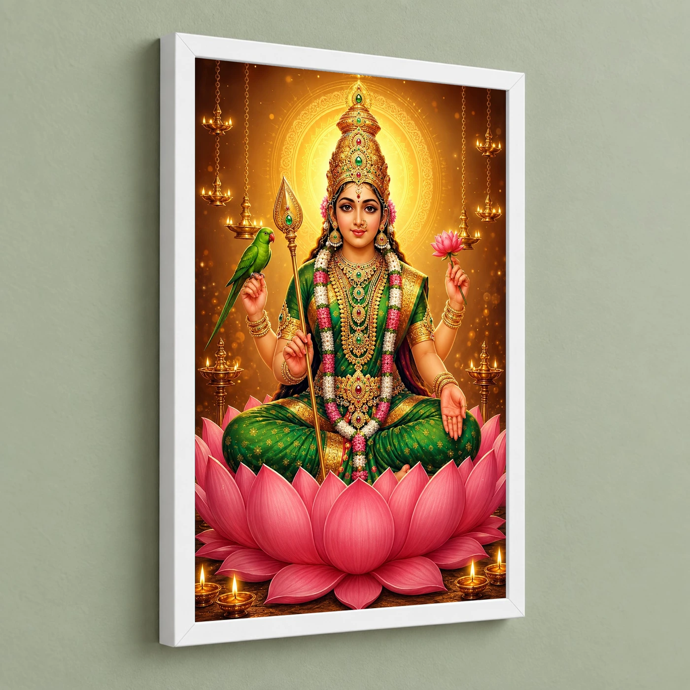 Meenakshi Amman Lotus And Diya Radiance Photo Frame, view 5