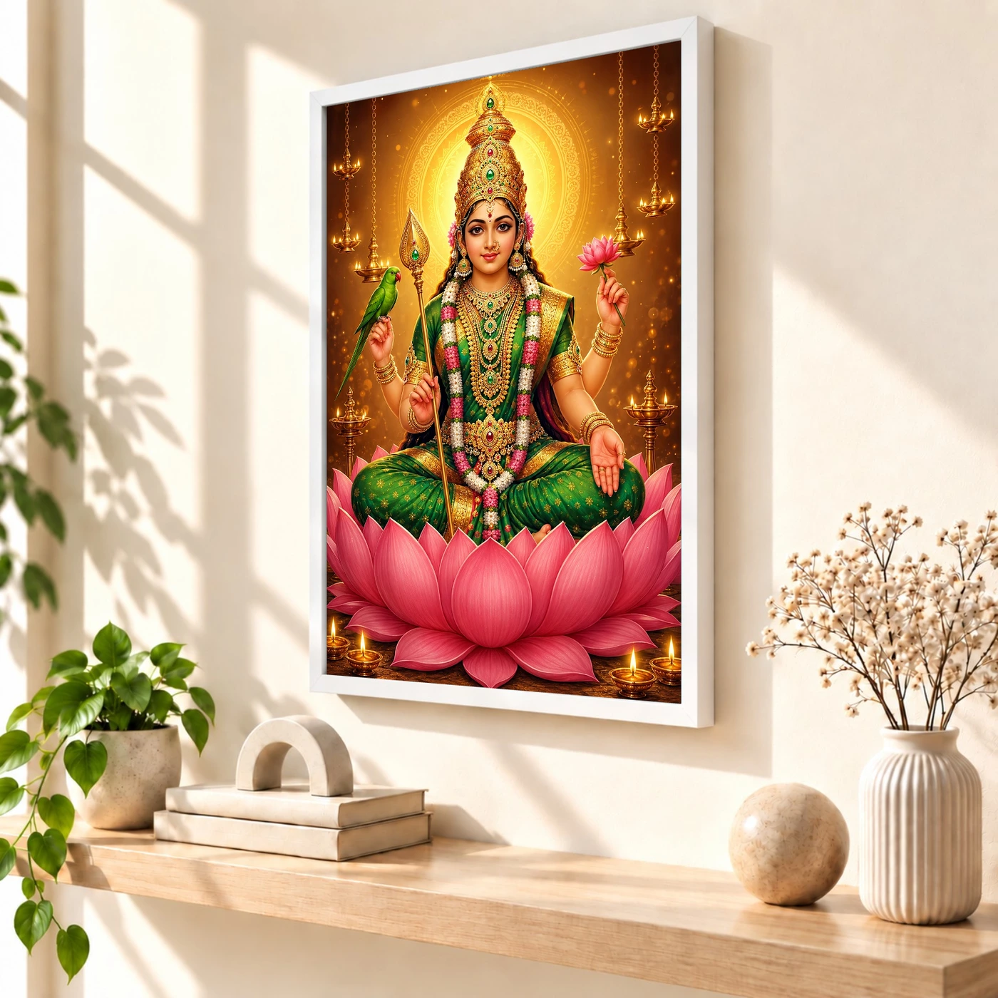 Meenakshi Amman Lotus And Diya Radiance Photo Frame, view 7