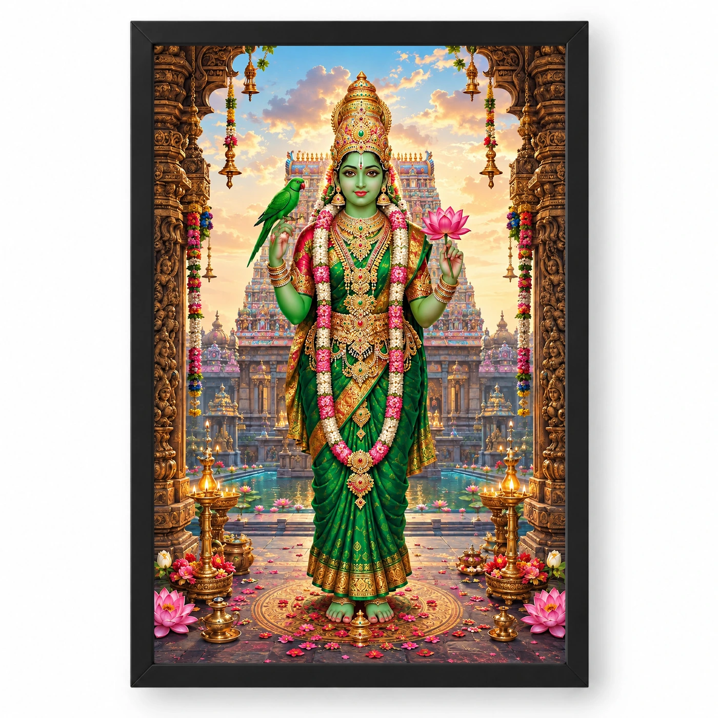 Meenakshi Amman Madurai Parrot Photo Frame