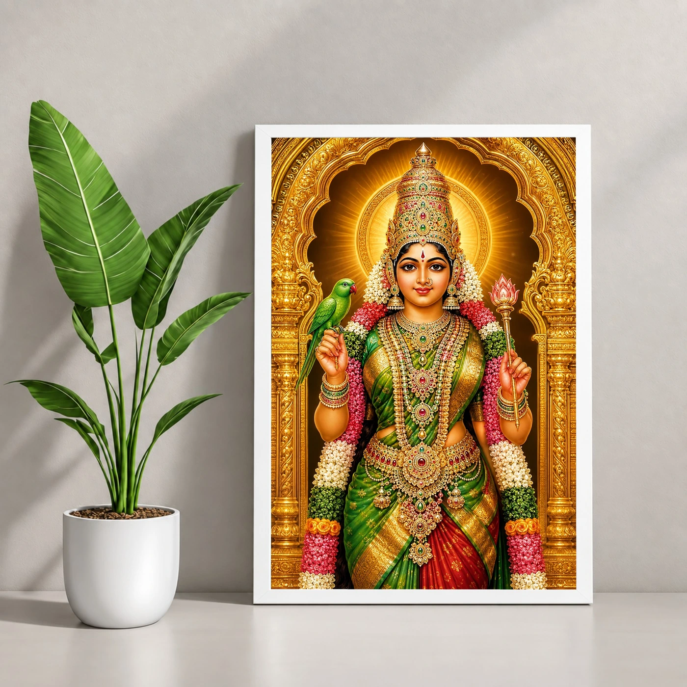 Meenakshi Amman Ornate Golden Temple Darshan Photo Frame, view 4