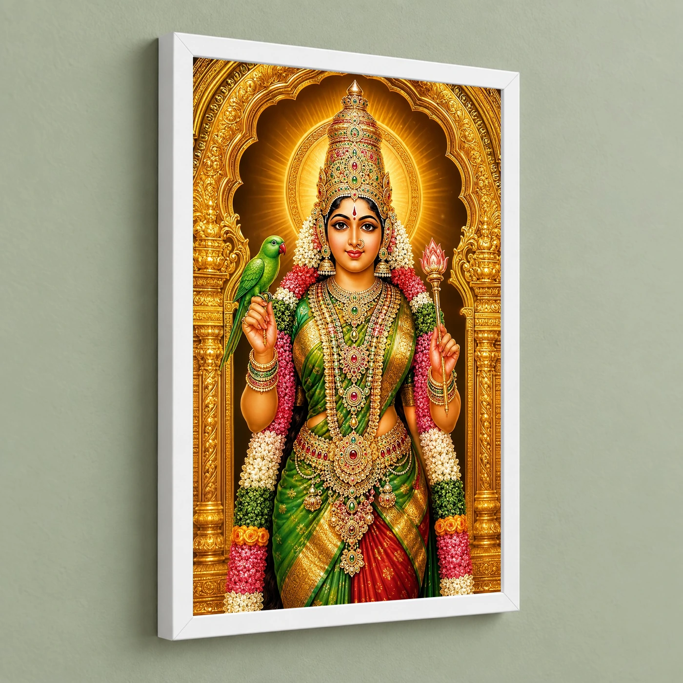 Meenakshi Amman Ornate Golden Temple Darshan Photo Frame, view 5
