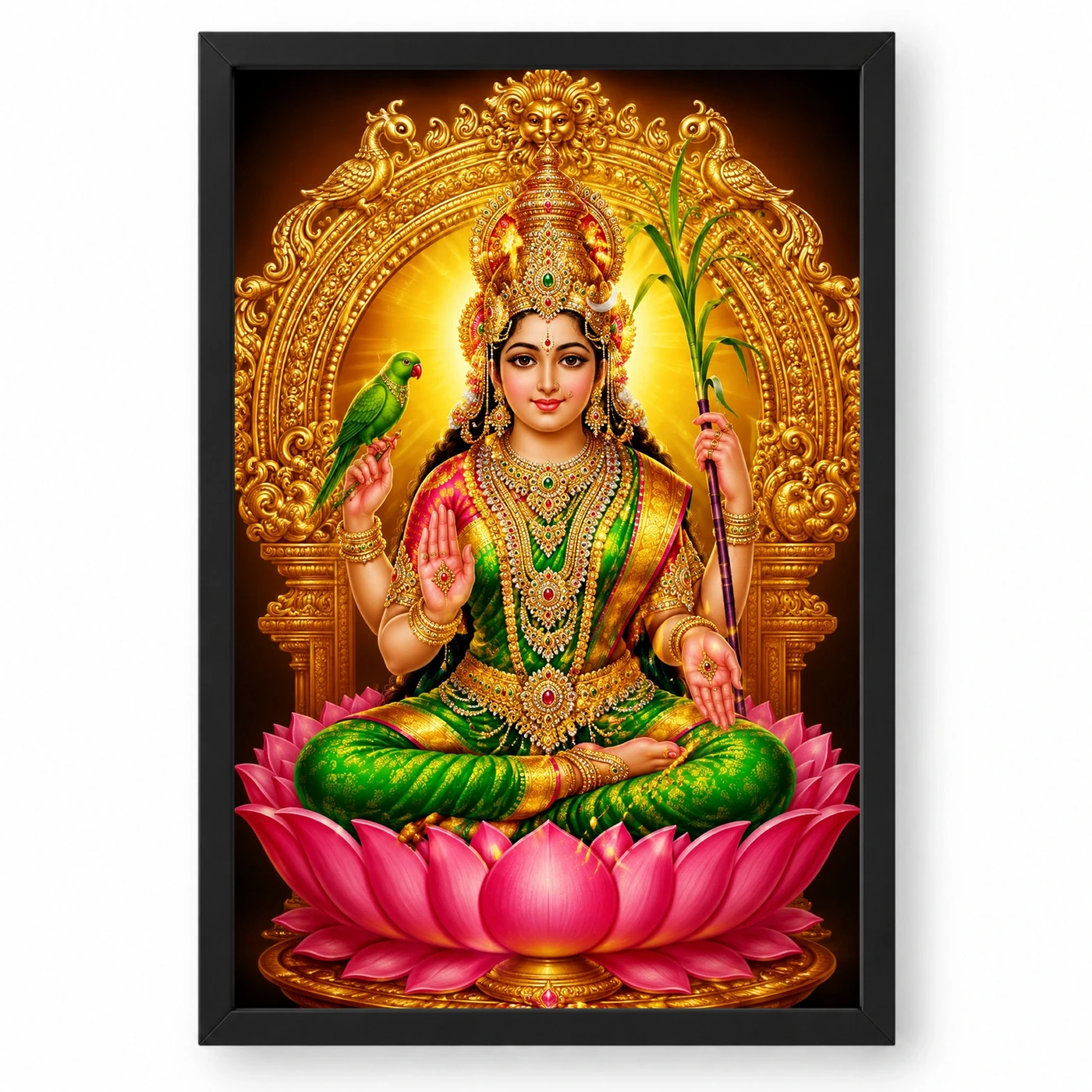 Meenakshi Amman Royal Jewel-Toned Portrait Photo Frame