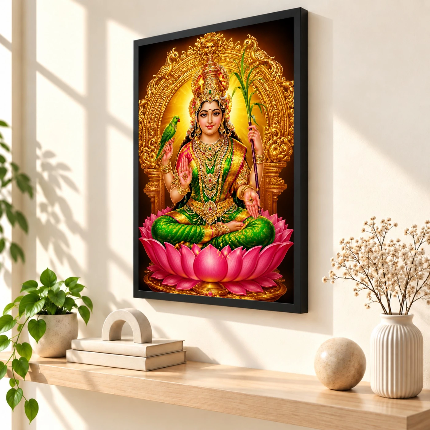 Meenakshi Amman Royal Jewel-Toned Portrait Photo Frame, view 2