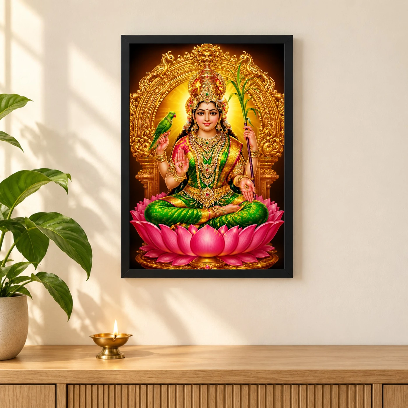 Meenakshi Amman Royal Jewel-Toned Portrait Photo Frame, view 3