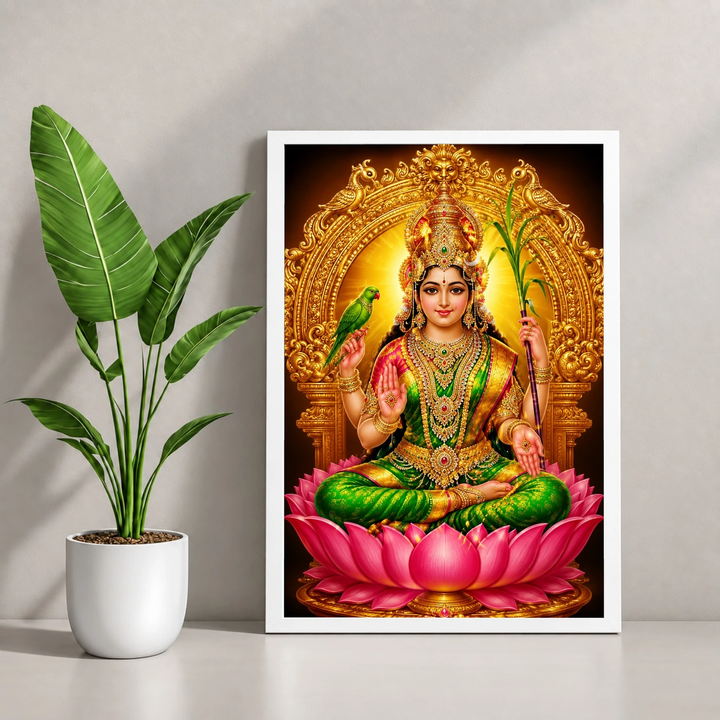 Meenakshi Amman Royal Jewel-Toned Portrait Photo Frame, view 4