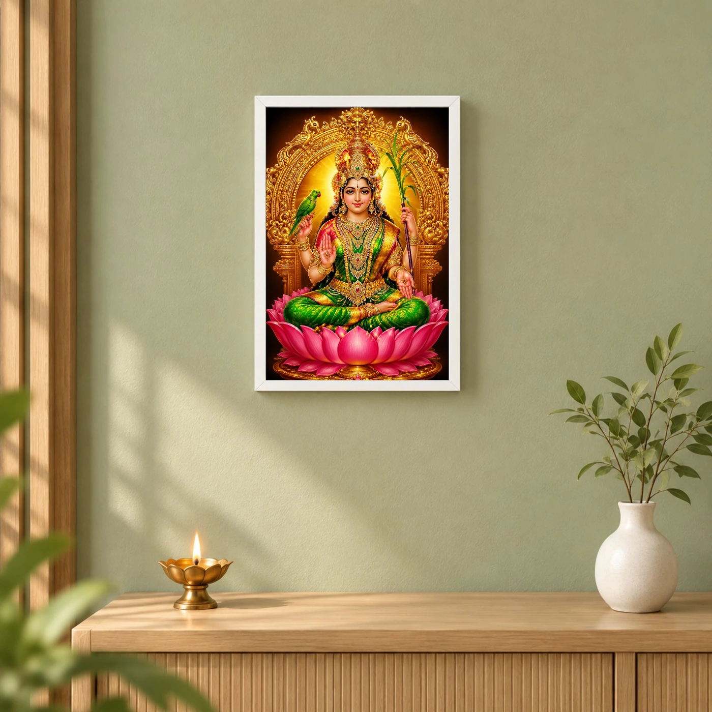 Meenakshi Amman Royal Jewel-Toned Portrait Photo Frame, view 6