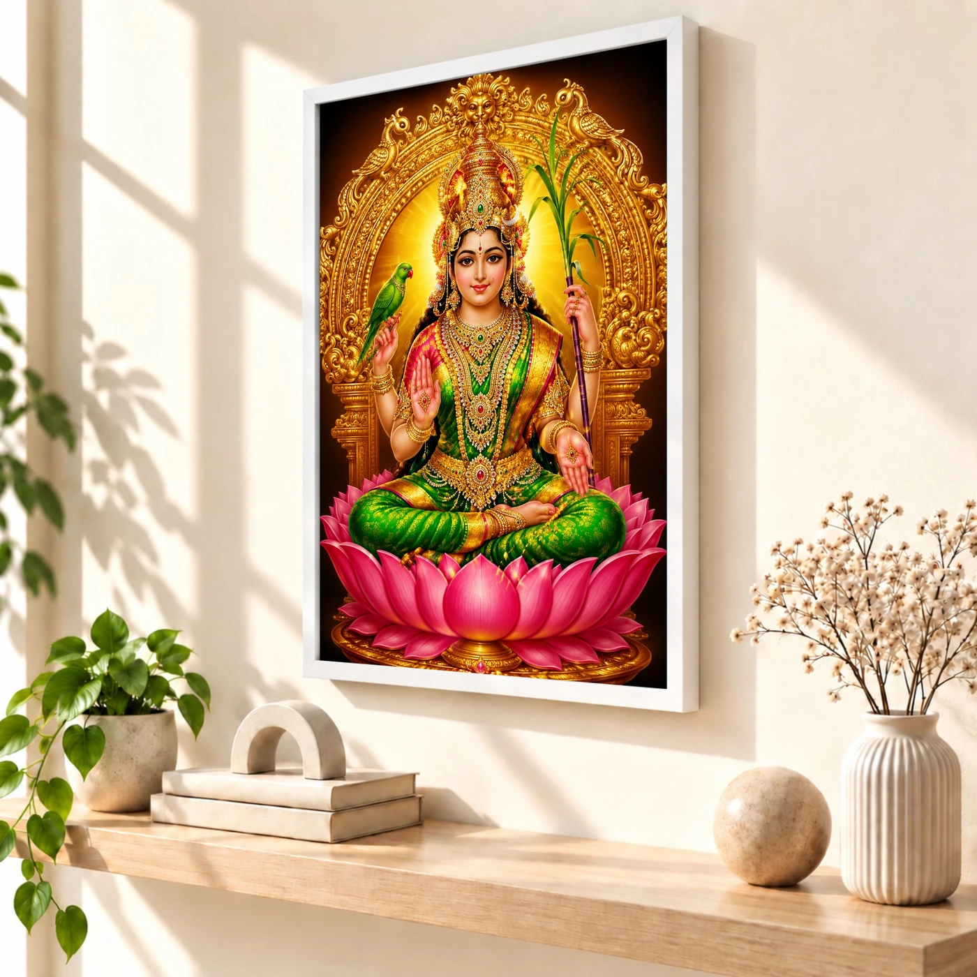 Meenakshi Amman Royal Jewel-Toned Portrait Photo Frame, view 7