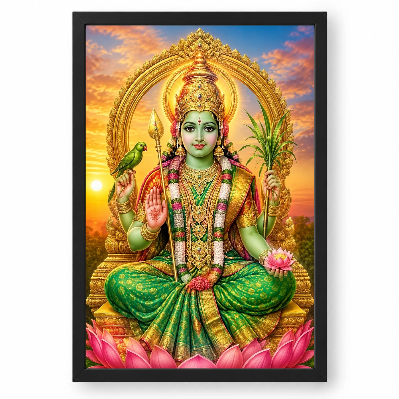 Meenakshi Amman Serene Sunrise Blessing Photo Frame