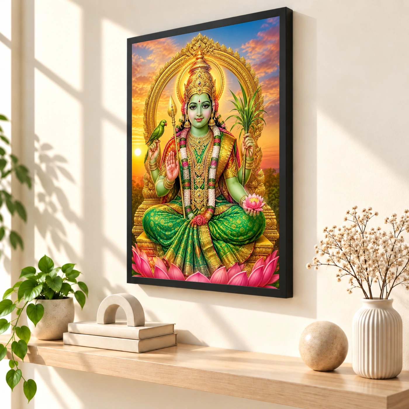 Meenakshi Amman Serene Sunrise Blessing Photo Frame, view 2