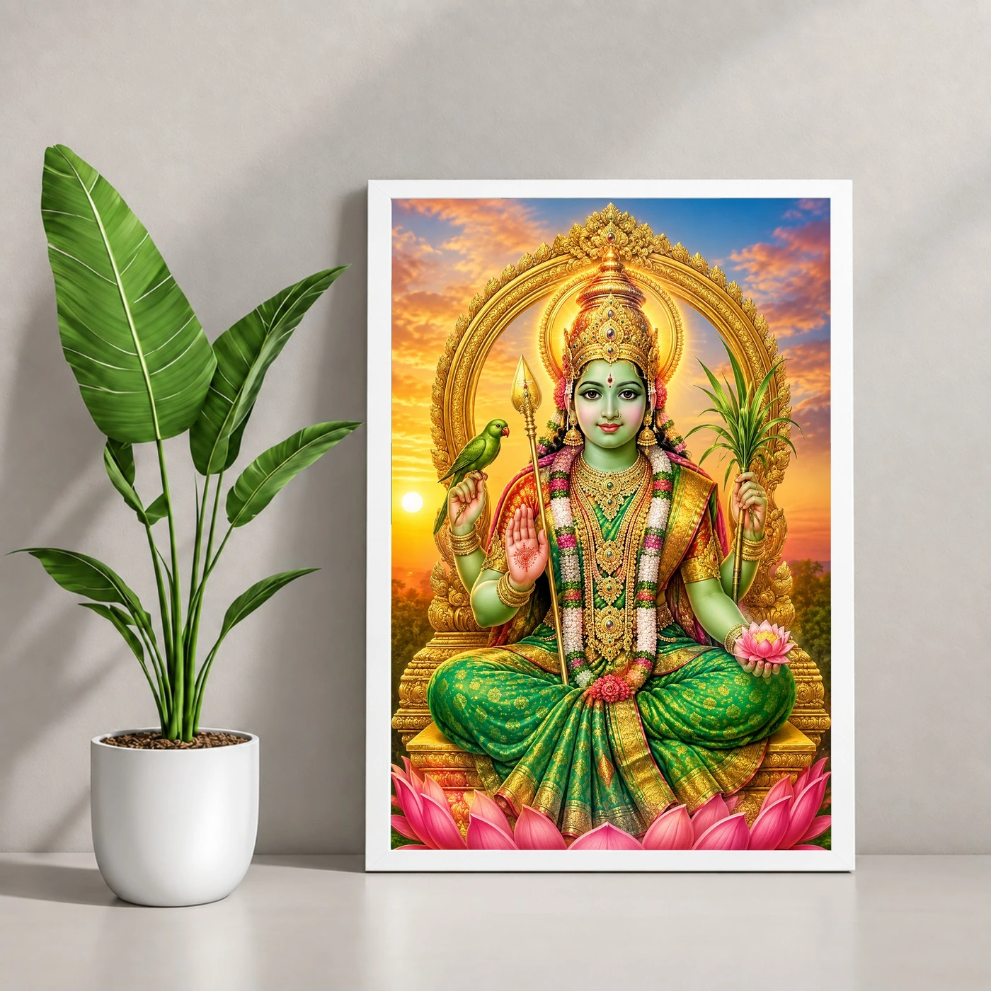 Meenakshi Amman Serene Sunrise Blessing Photo Frame, view 4