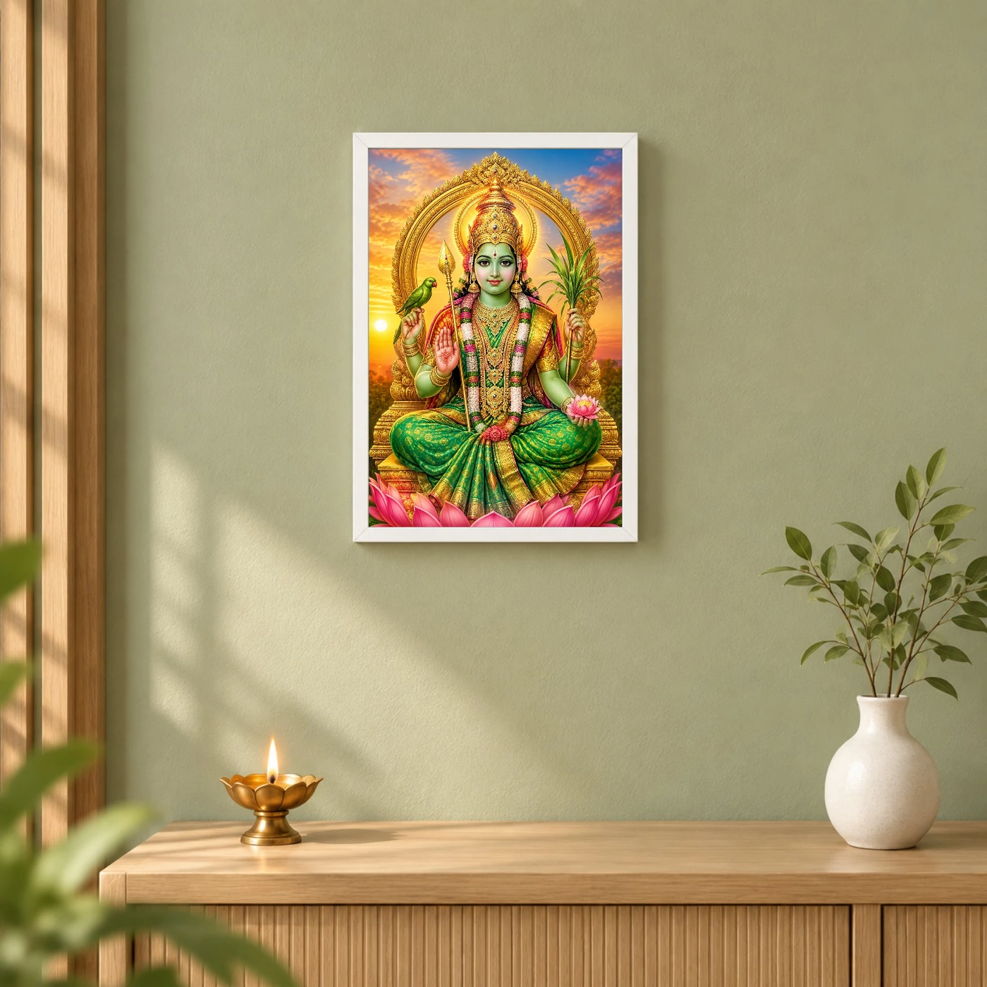 Meenakshi Amman Serene Sunrise Blessing Photo Frame, view 6