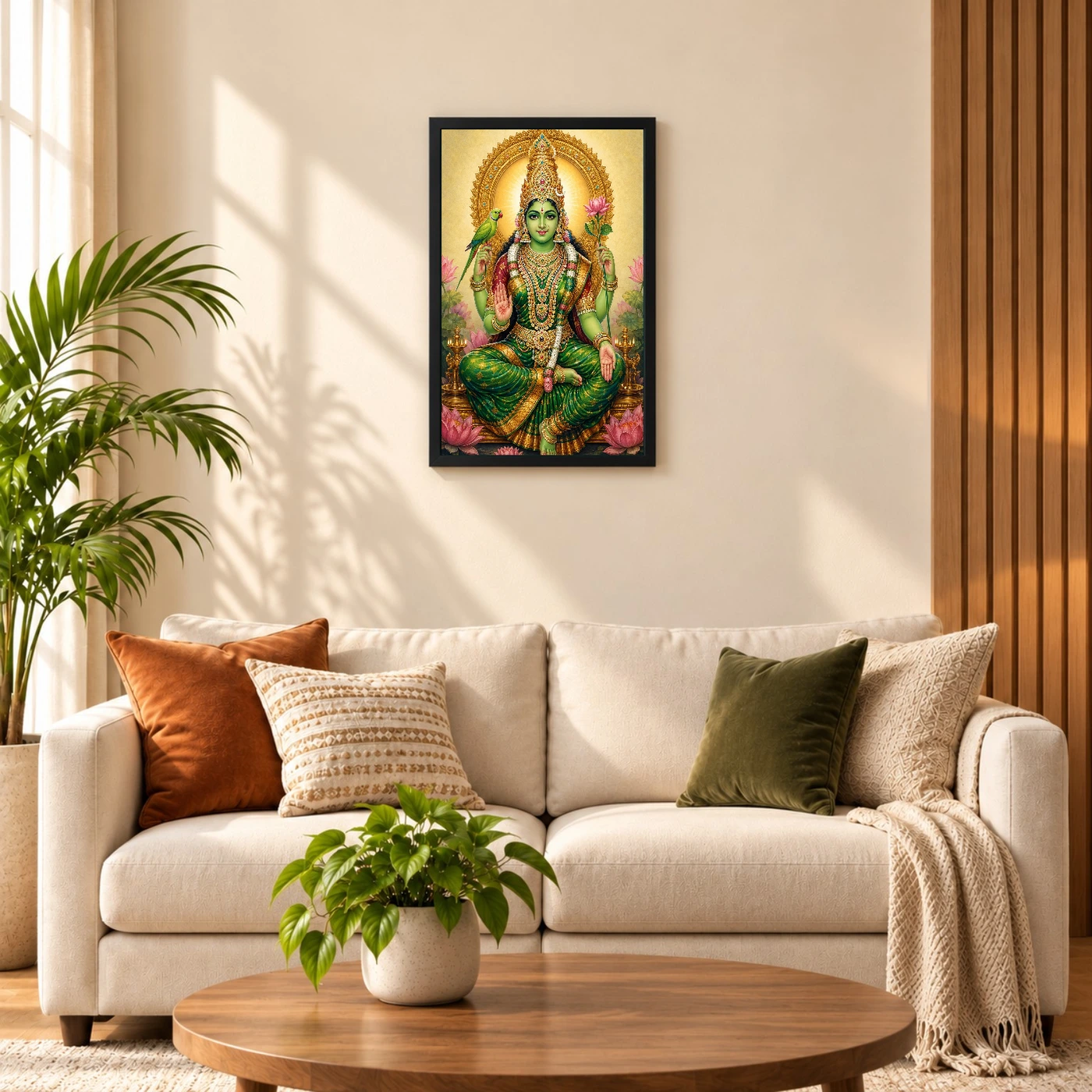 Meenakshi Amman Traditional Indian Miniature-Inspired Devotional Art Photo Frame, view 8