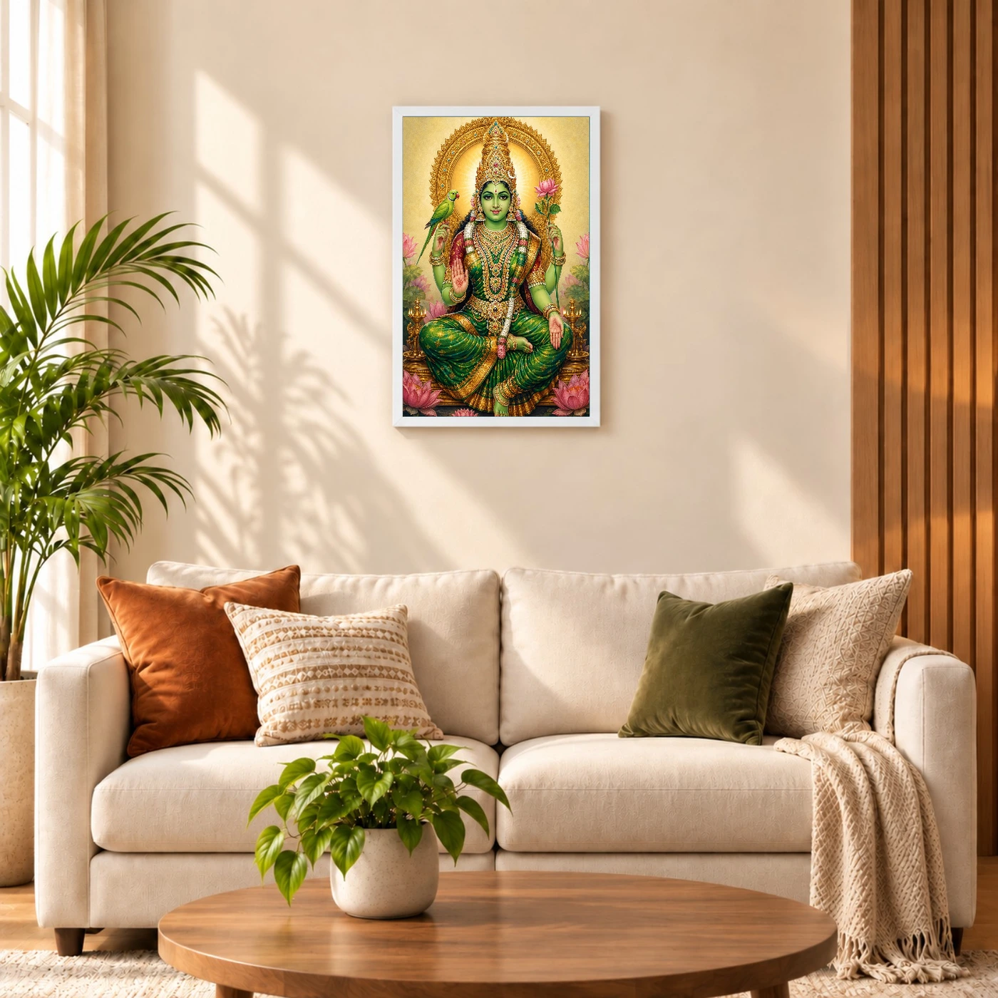 Meenakshi Amman Traditional Indian Miniature-Inspired Devotional Art Photo Frame, view 9