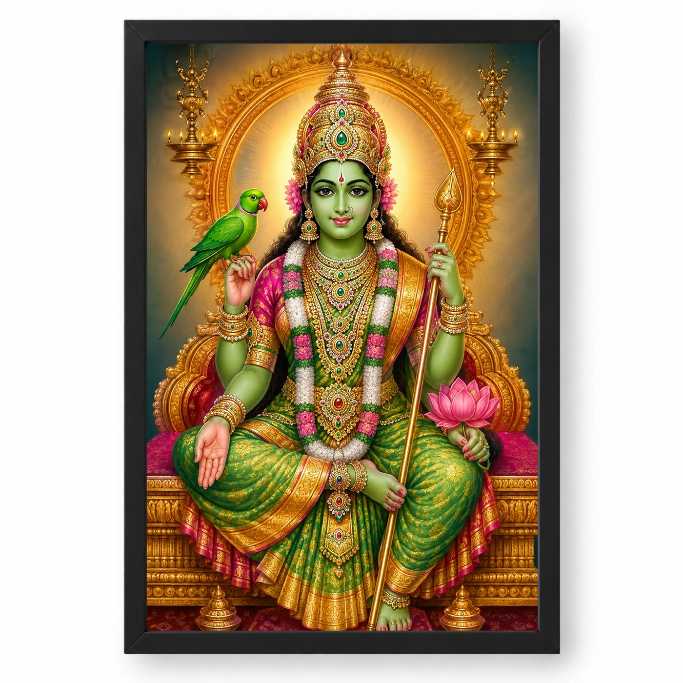Meenakshi Amman Vivid Premium Spiritual Poster Art Photo Frame