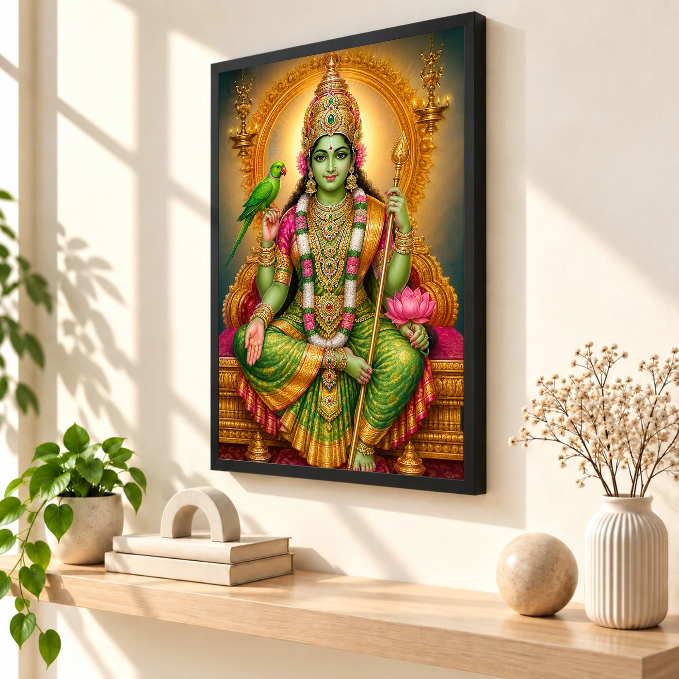 Meenakshi Amman Vivid Premium Spiritual Poster Art Photo Frame, view 2