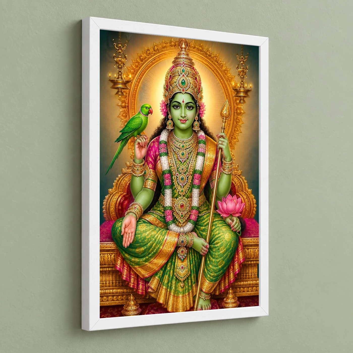 Meenakshi Amman Vivid Premium Spiritual Poster Art Photo Frame, view 5