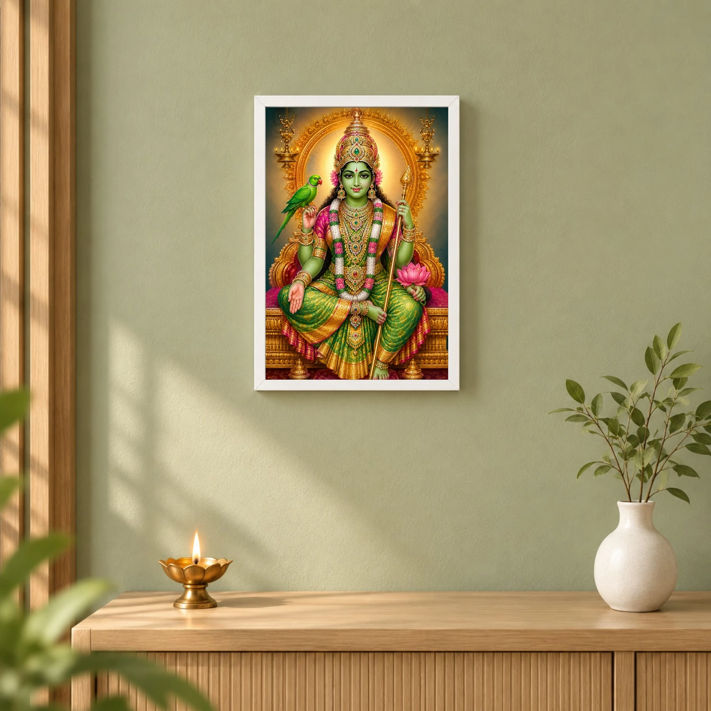 Meenakshi Amman Vivid Premium Spiritual Poster Art Photo Frame, view 6